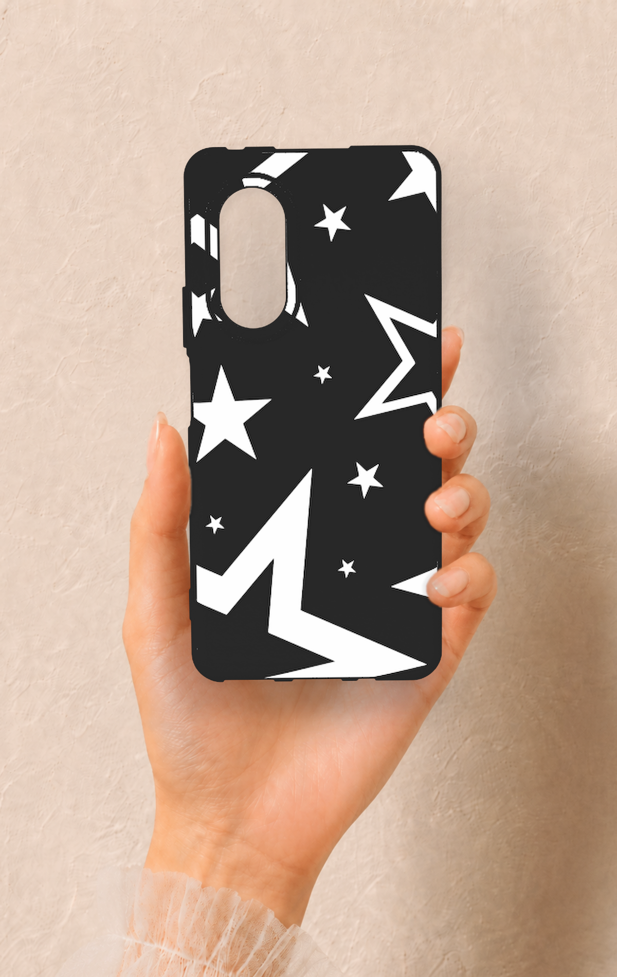 Huawei Nova 9Se Uyumlu Siyah Mega Star Desenli Silikon Kılıf