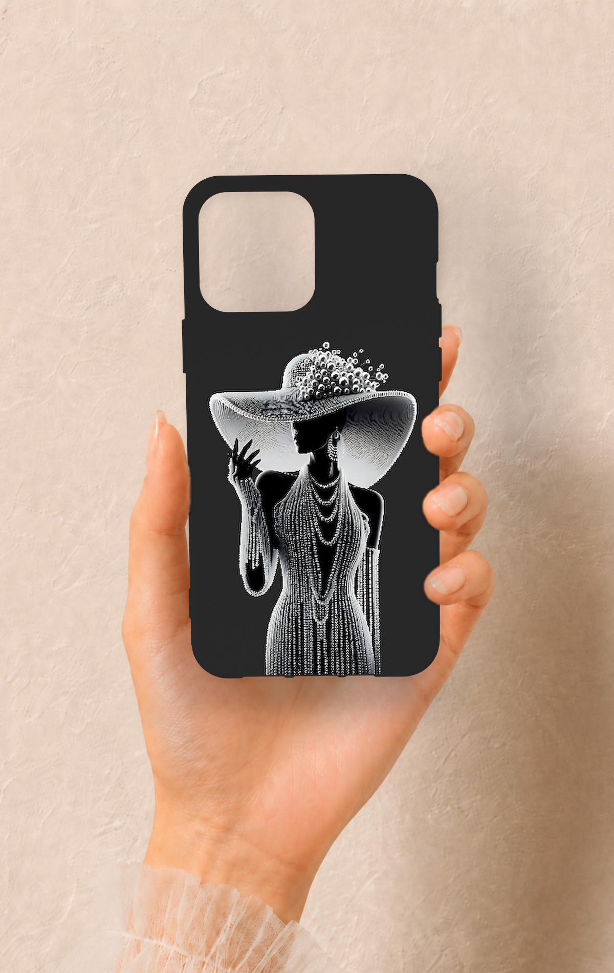 iPhone 13 Pro Max Uyumlu Lady Desenli Silikon Kılıf
