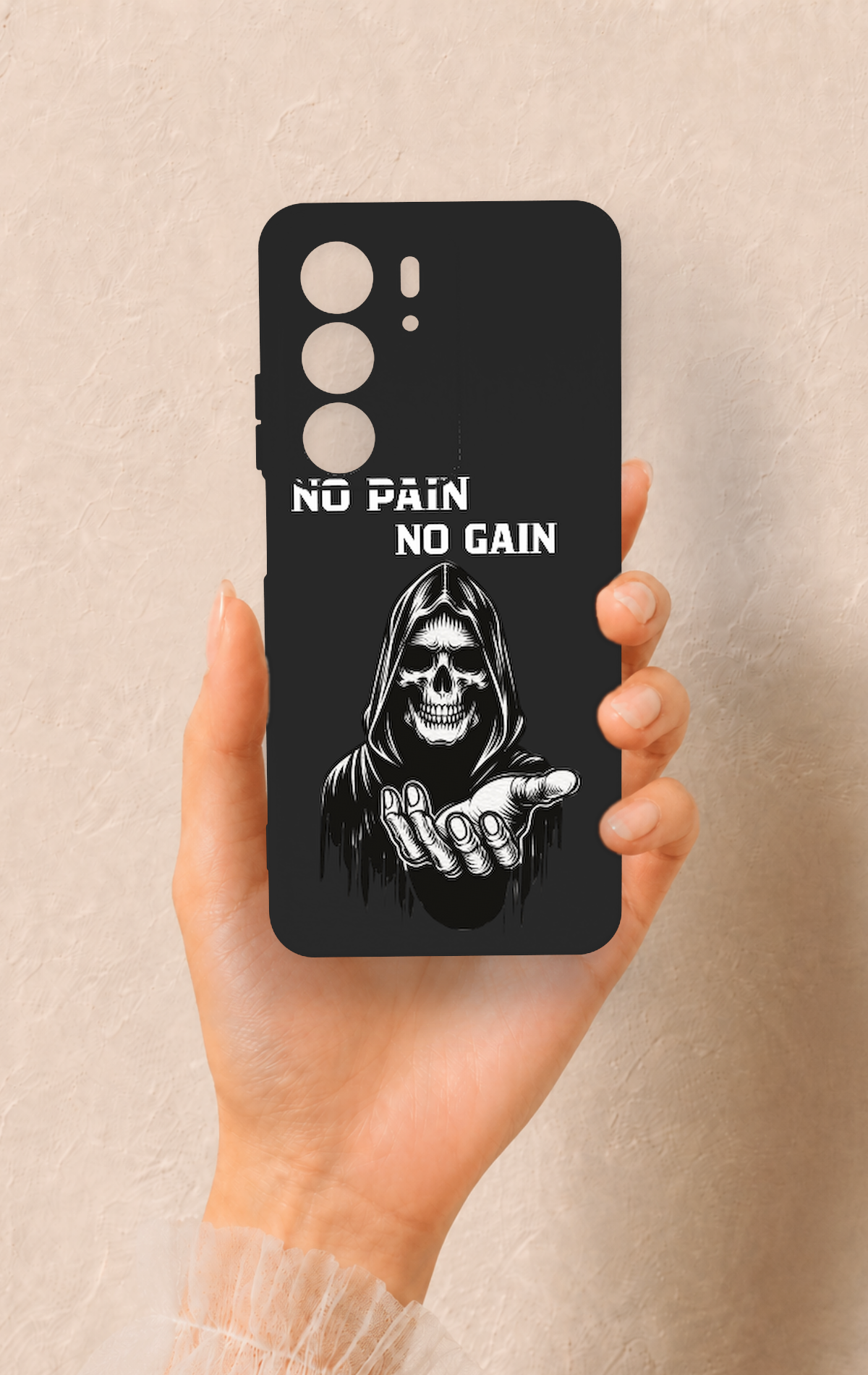 Realme C75 Uyumlu No Pain No Gain Desenli Silikon Kılıf