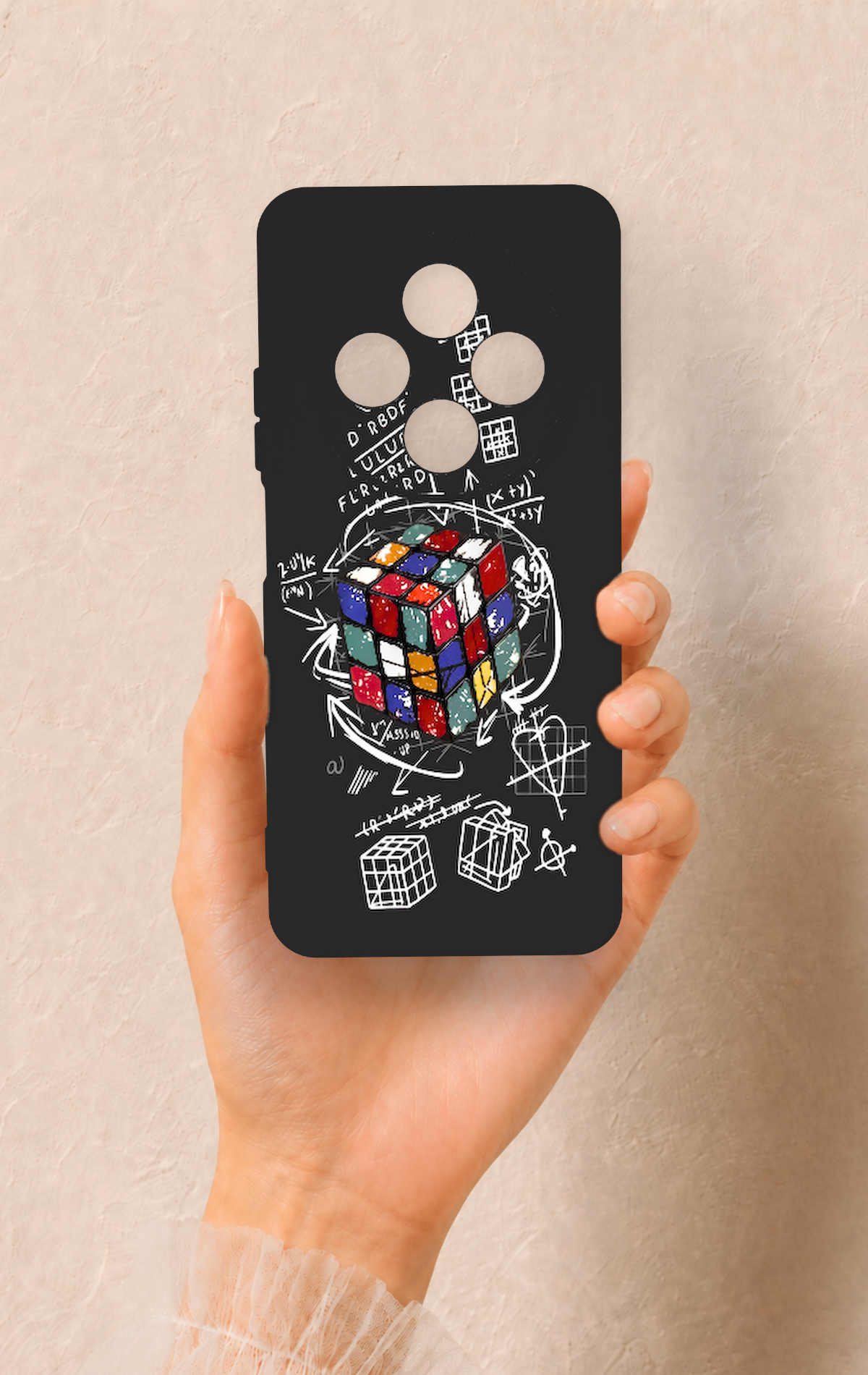 Redmi 14C Uyumlu Rubik Küb Desenli Silikon Kılıf