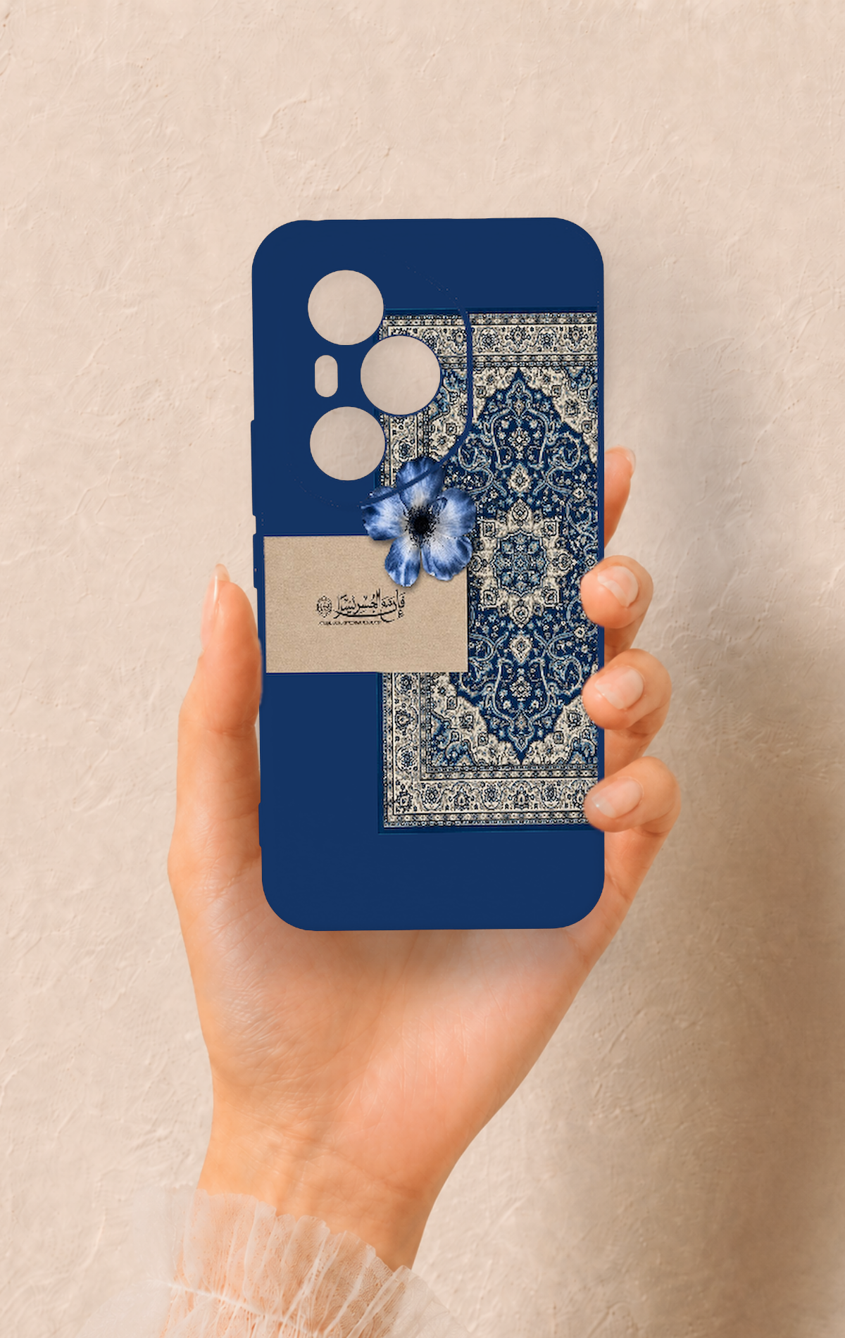 Honor 400 Pro Uyumlu Mavi Etnik Halı Desenli Silikon Kılıf