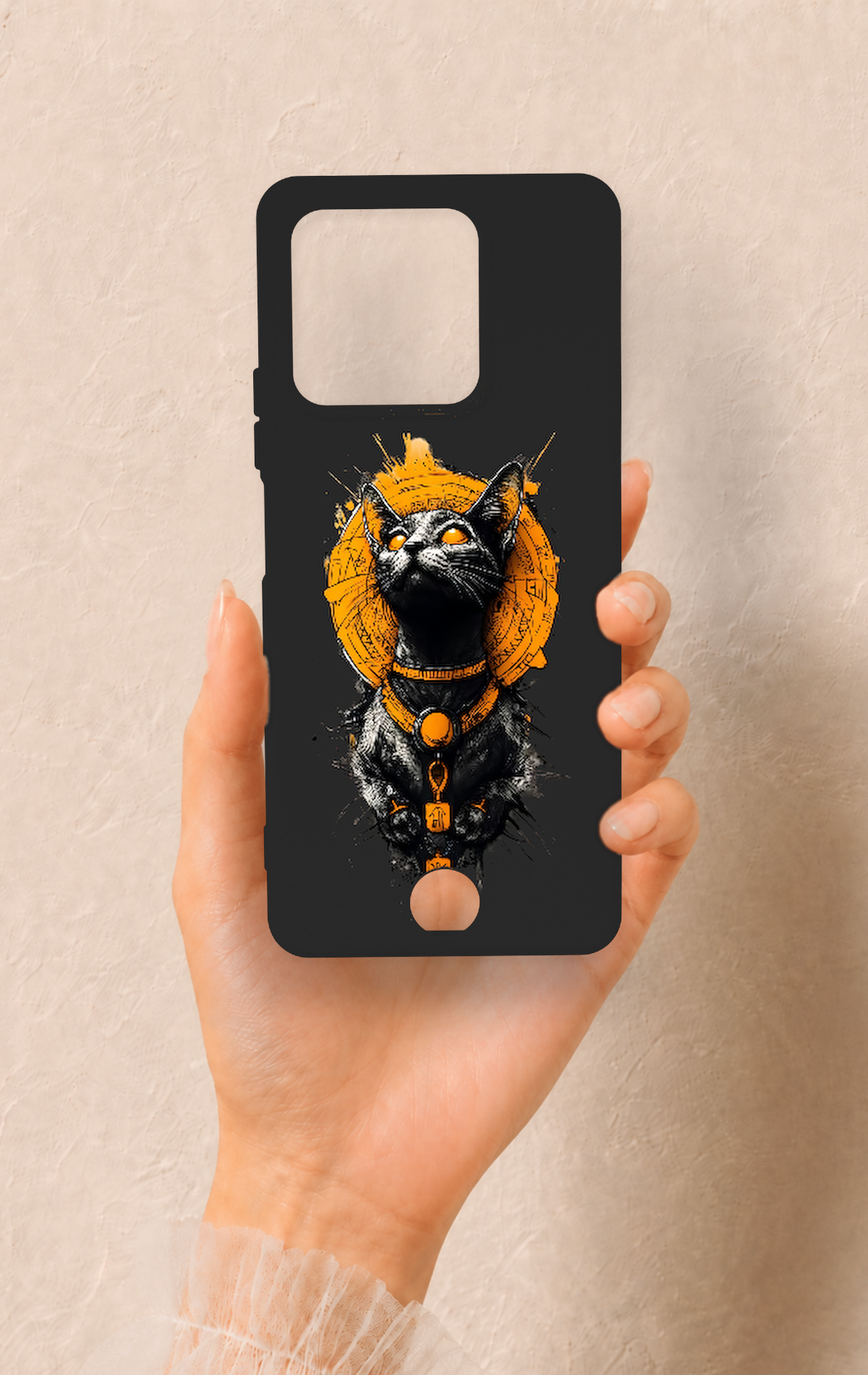 Reeder S71 Uyumlu Mısırlı Kedi Tanrısı Desenli Silikon Kılıf