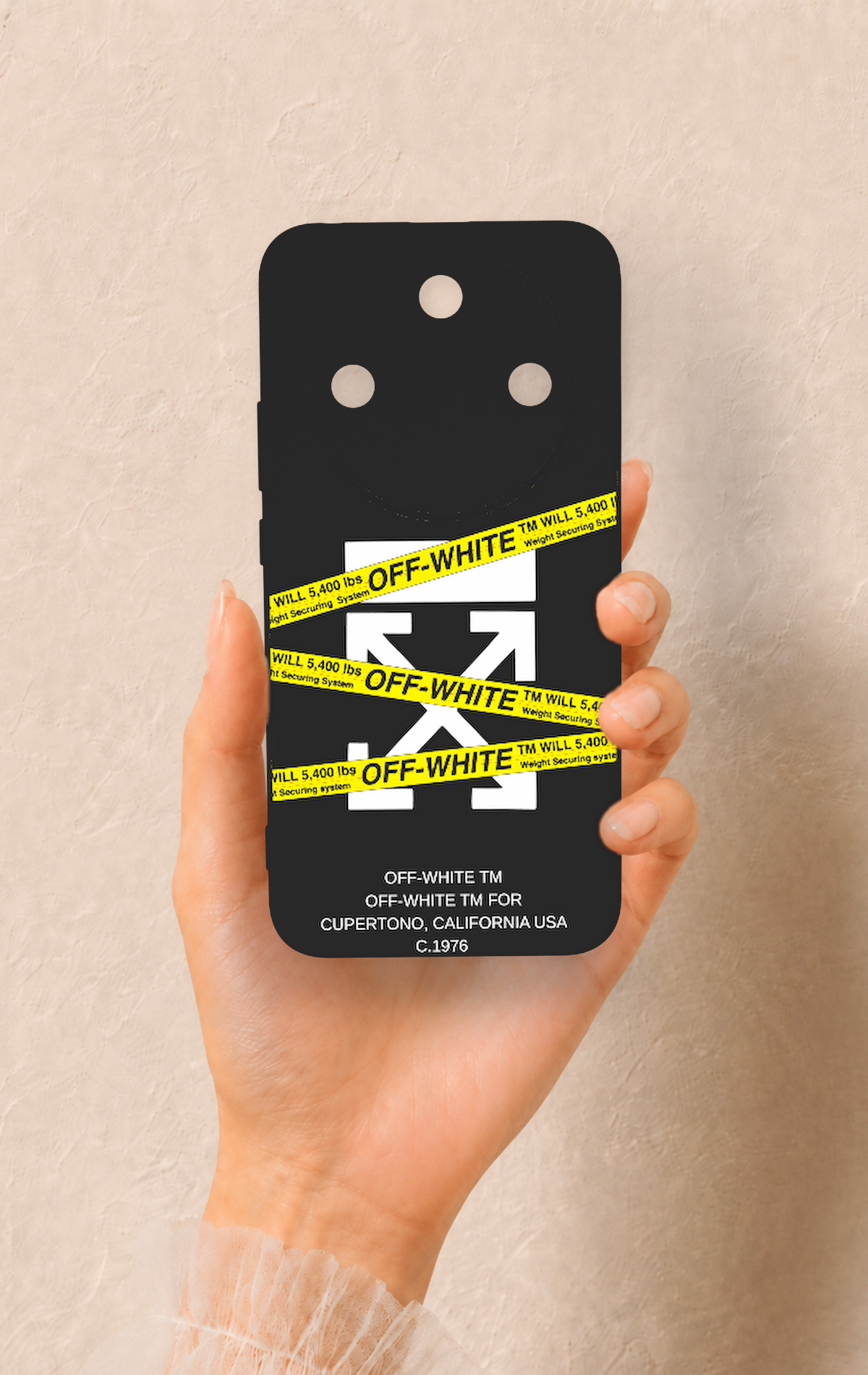 Honor Magic 8 Lite Uyumlu Off White Desenli Silikon Kılıf