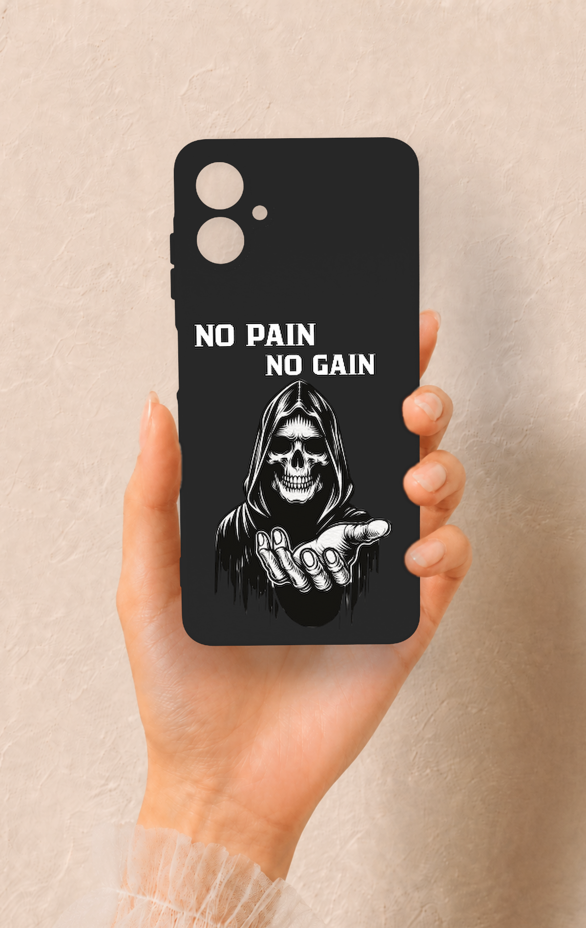 Samsung A06 Uyumlu No Pain No Gain Desenli Silikon Kılıf