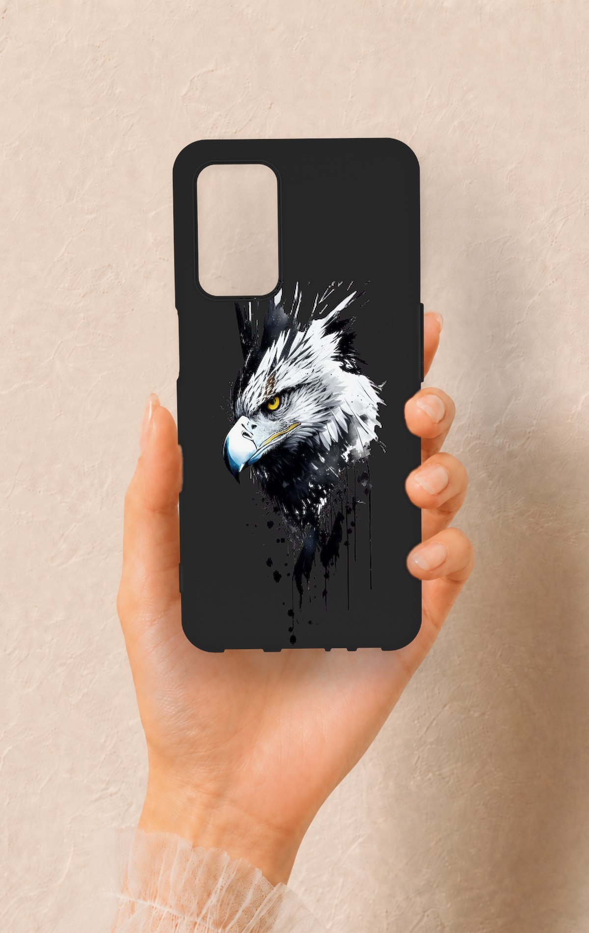 Oppo A55 Uyumlu Bald Eagle Desenli Silikon Kılıf