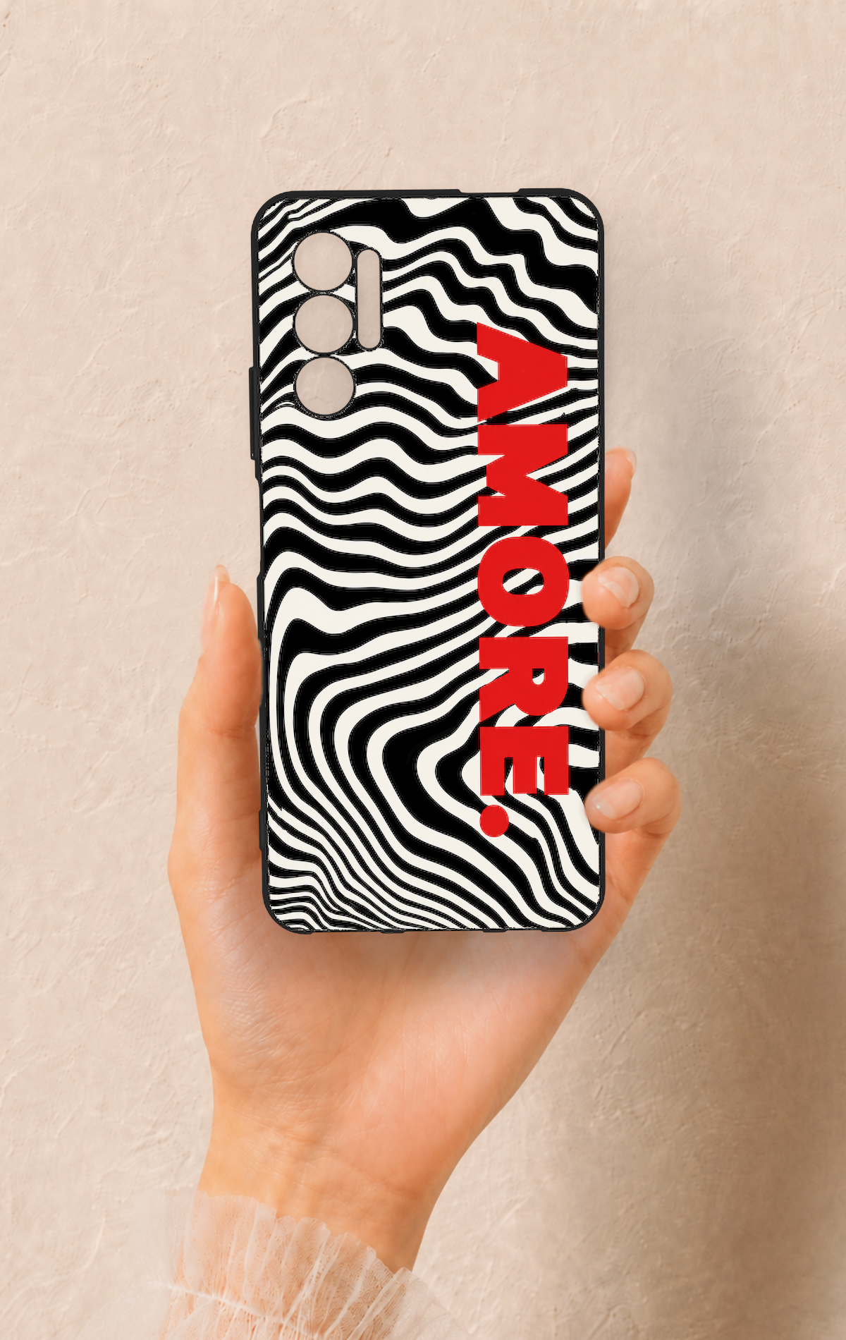 Tecno Pova 3 Uyumlu Zebra Amore Desenli Silikon Kılıf