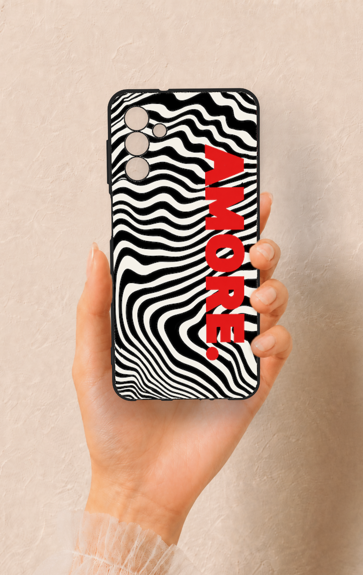 Samsung A04S Uyumlu Zebra Amore Desenli Silikon Kılıf