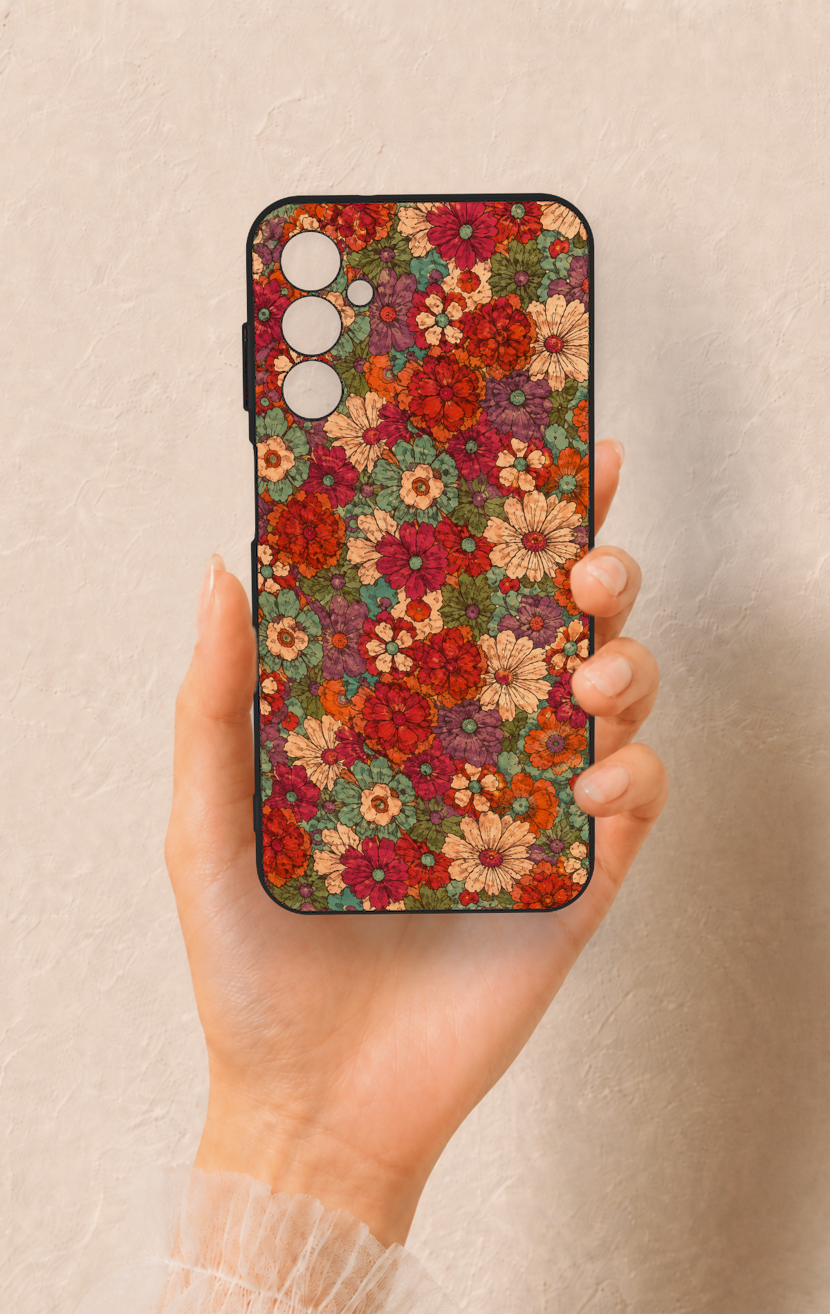 Samsung M14 Uyumlu Pastel Çiçek Bahçesi Desenli Silikon Kılıf