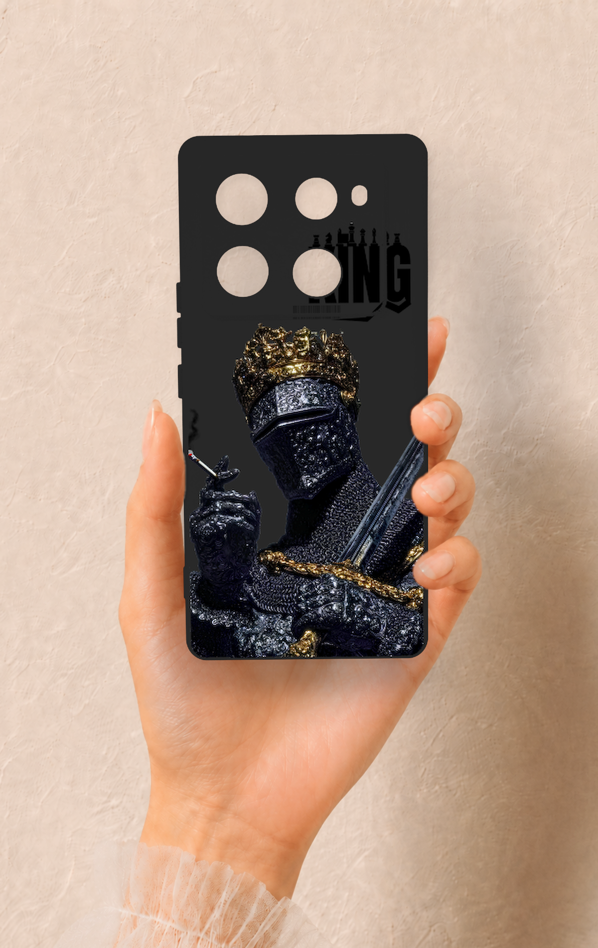 İnfinix Note 40 Pro Uyumlu King Desenli Silikon Kılıf