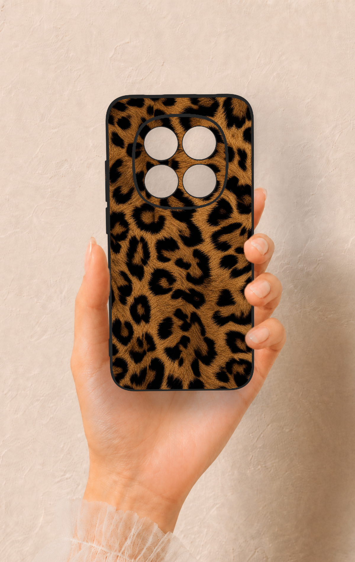 Redmi Note 15 Pro 5G Uyumlu Koyu Leopar Deri Desenli Silikon Kılıf
