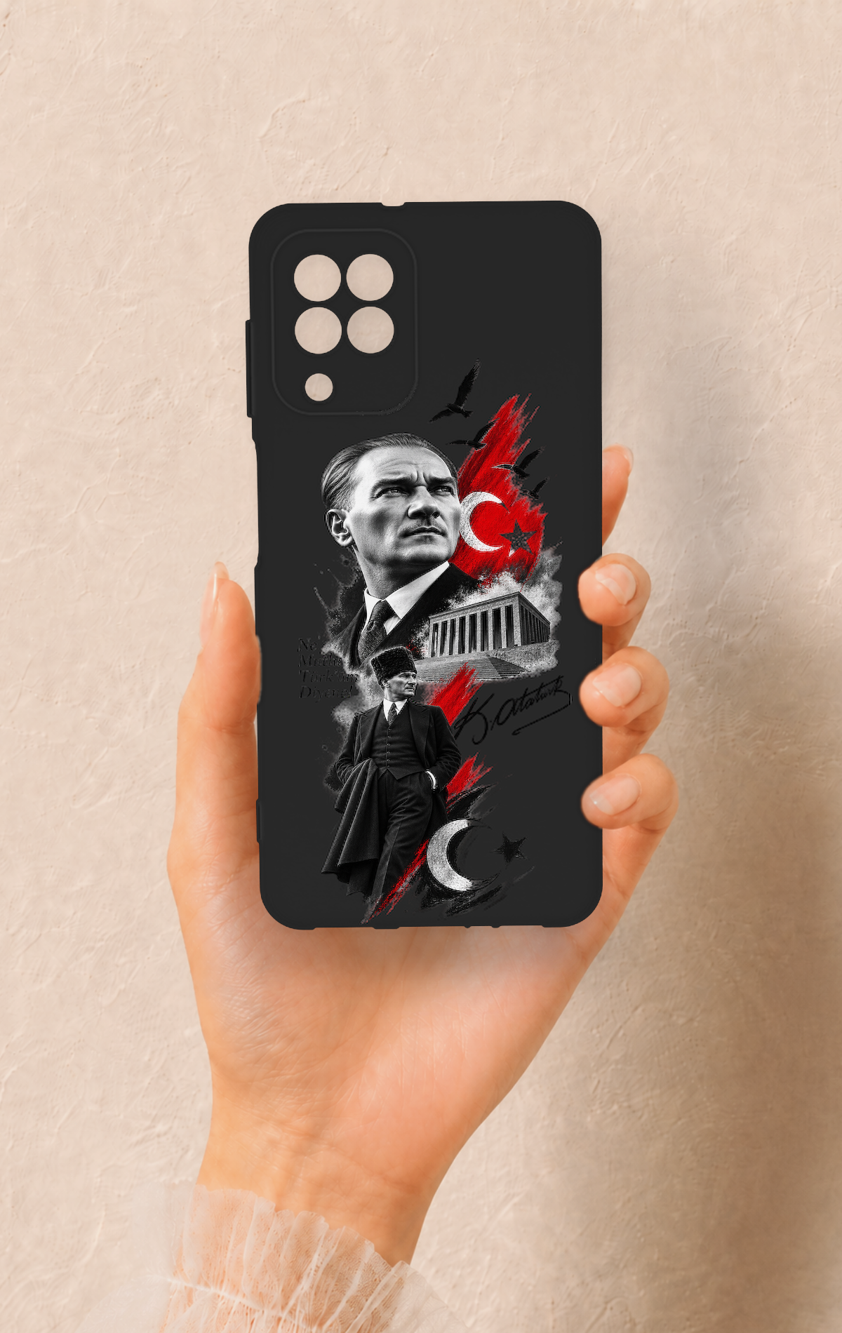 Samsung A22 Uyumlu Atatürk Anıtkabir Desenli Silikon Kılıf
