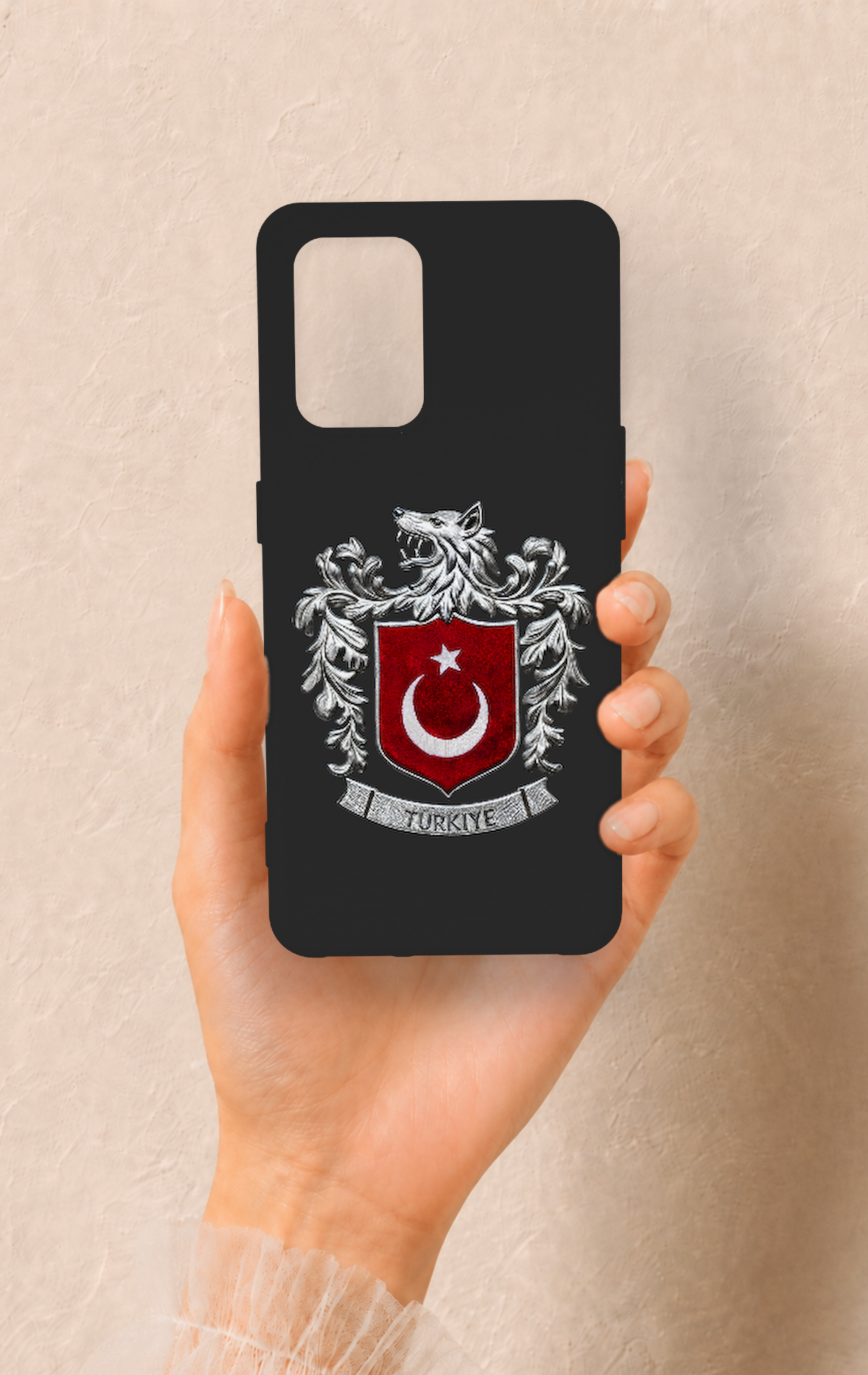 Oppo-A74 Uyumlu Türk Arma Desenli Silikon Kılıf