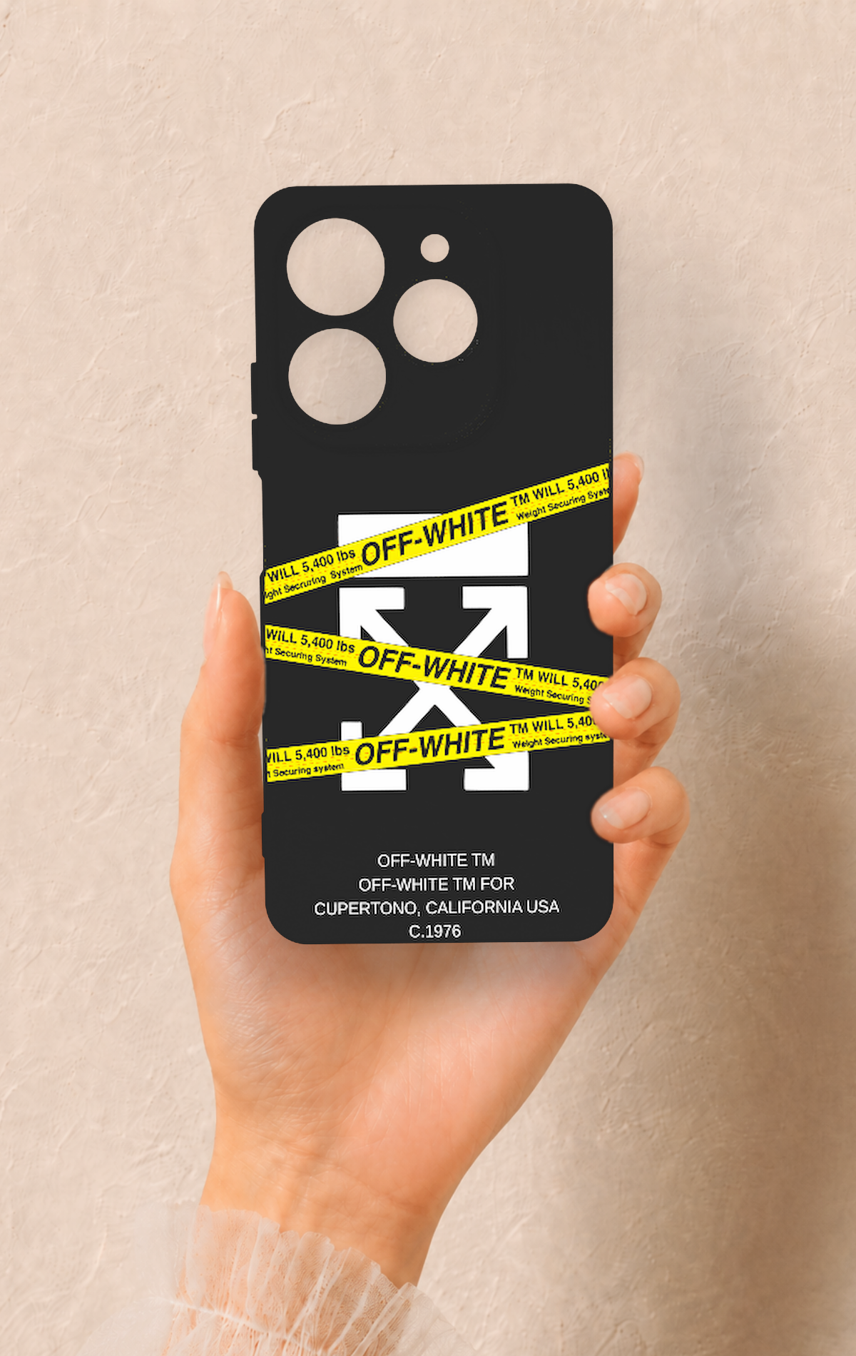 Tecno Spark 10 Pro Uyumlu Off White Desenli Silikon Kılıf