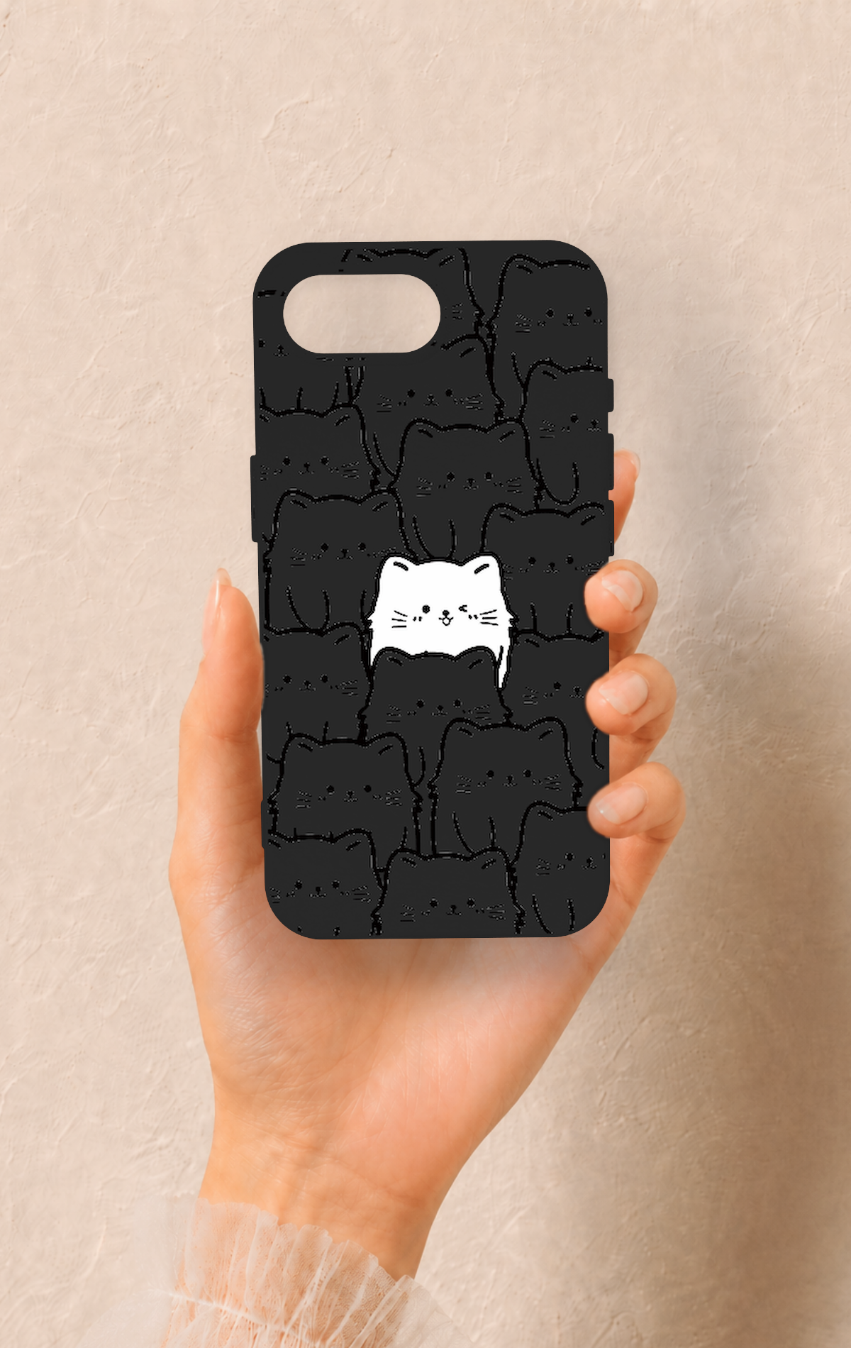 iPhone 16E Uyumlu Many Cats Desenli Silikon Kılıf
