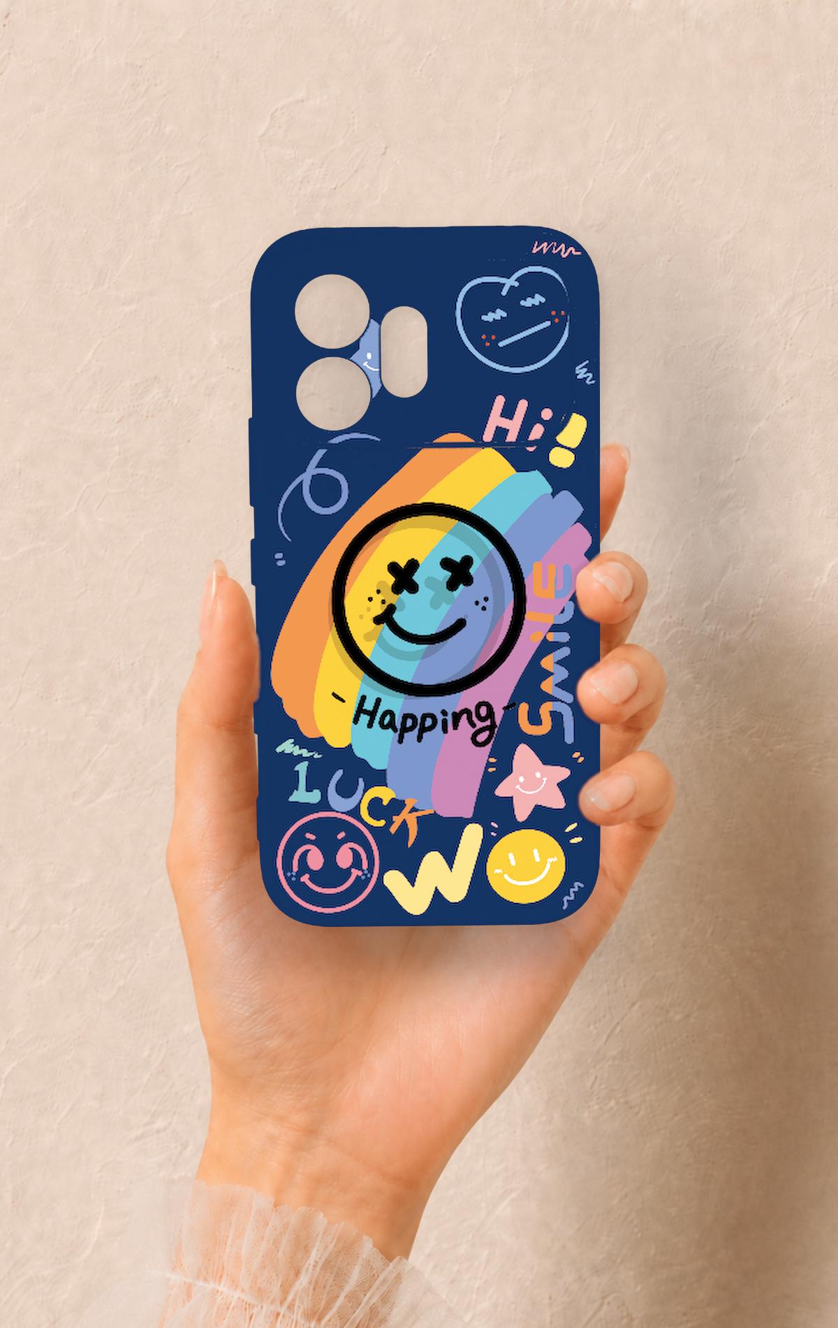 Honor 600 Uyumlu Happing Smile Desenli Silikon Kılıf