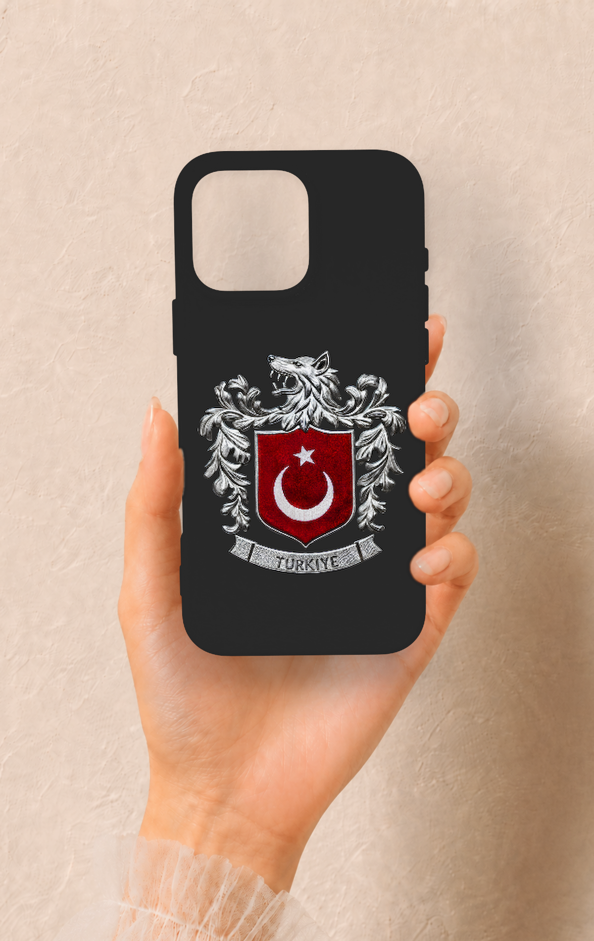 iPhone 16 Pro Max Uyumlu Türk Arma Desenli Silikon Kılıf
