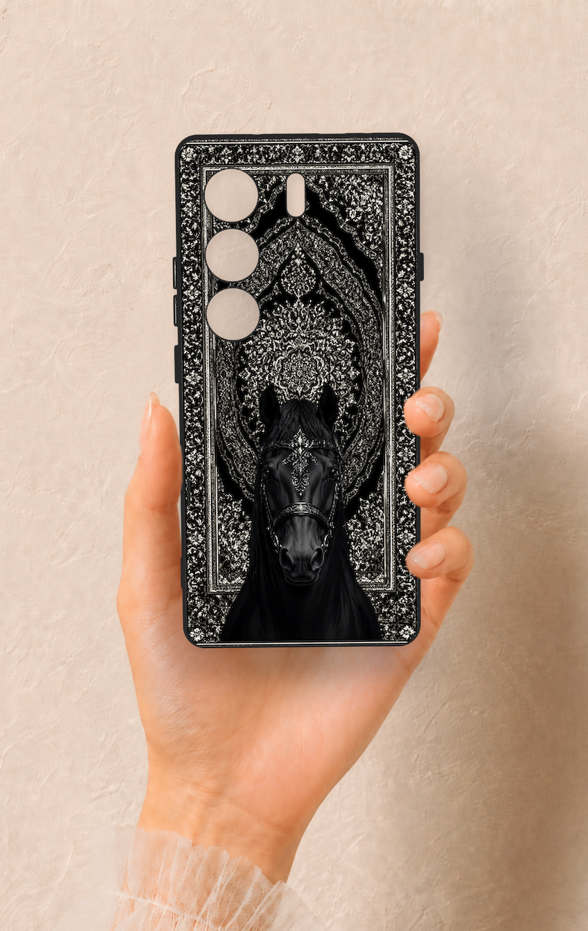 Tecno Camon 40 4G Uyumlu Etnik At Figürü Desenli Silikon Kılıf