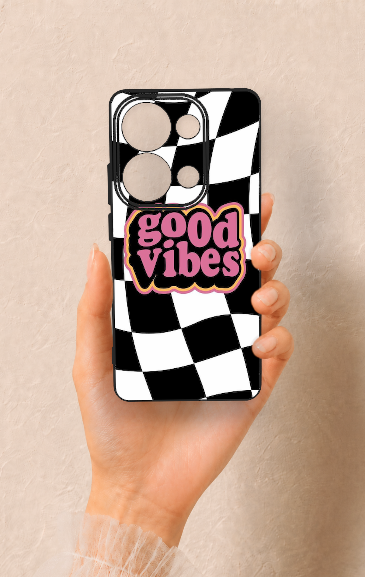 Redmi Note 13 Pro 4G Uyumlu Black Good Vibes Desenli Silikon Kılıf