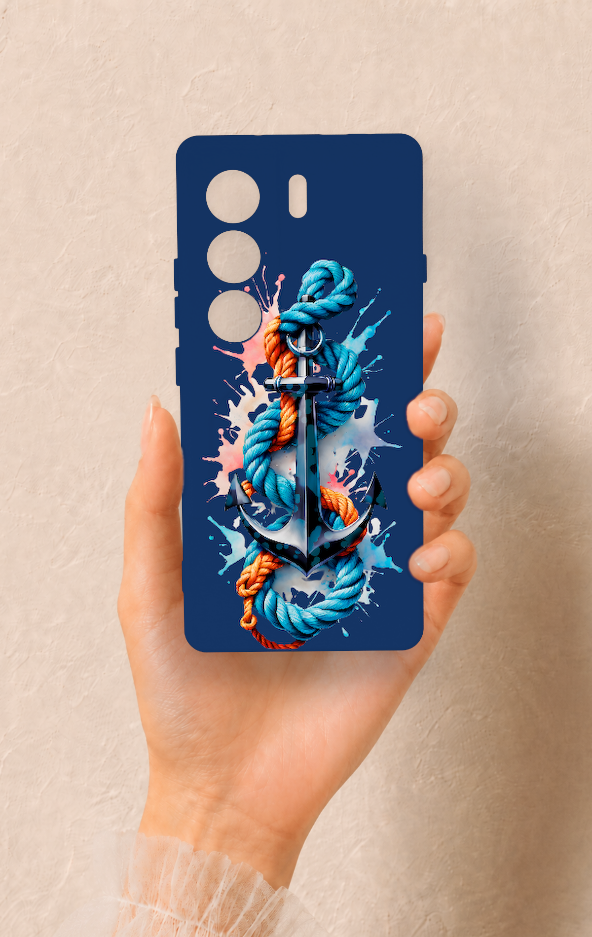 Tecno Camon 40 4G Uyumlu Anchor Desenli Silikon Kılıf