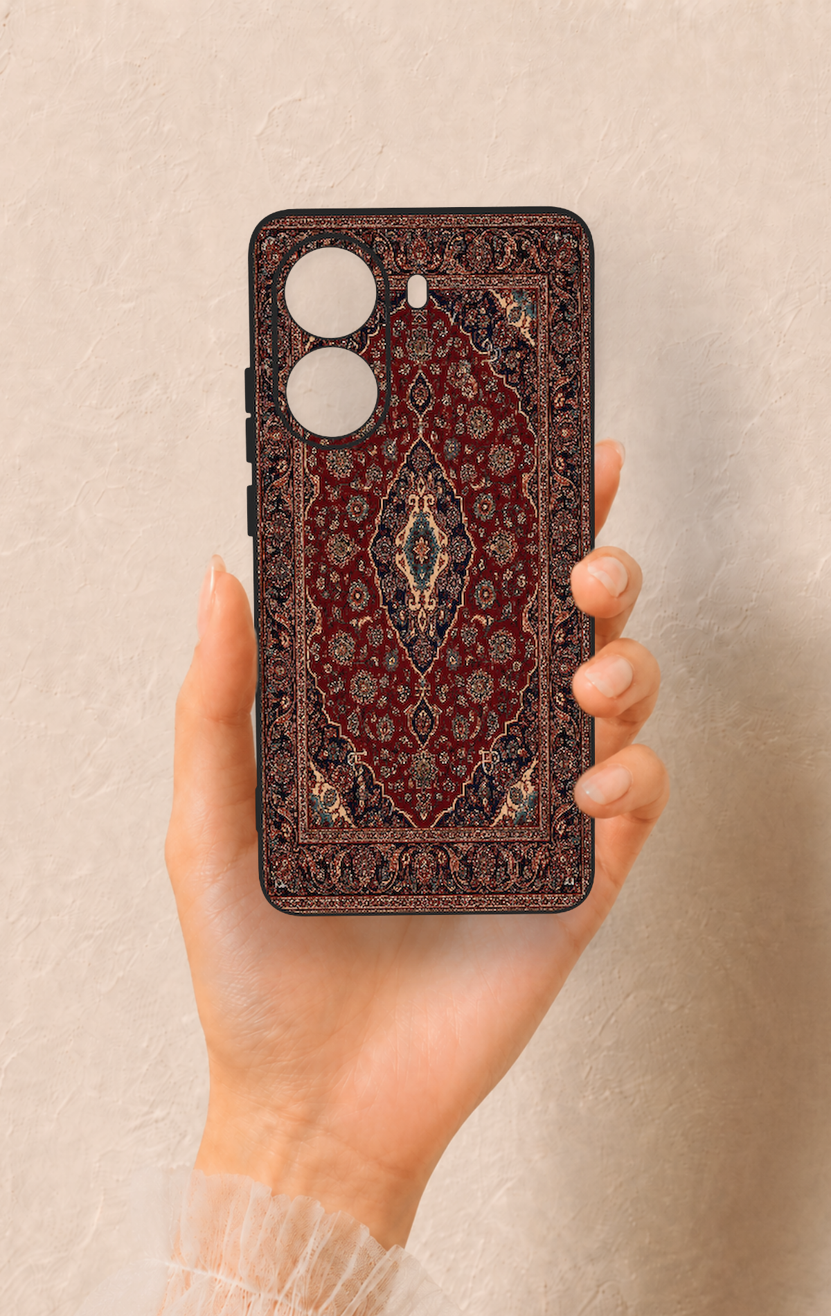 Poco X7 Pro Uyumlu Acem Halı Desenli Silikon Kılıf