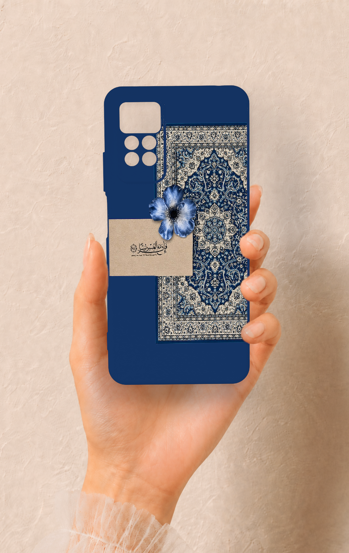 Redmi Note 11 Pro 4G Uyumlu Mavi Etnik Halı Desenli Silikon Kılıf