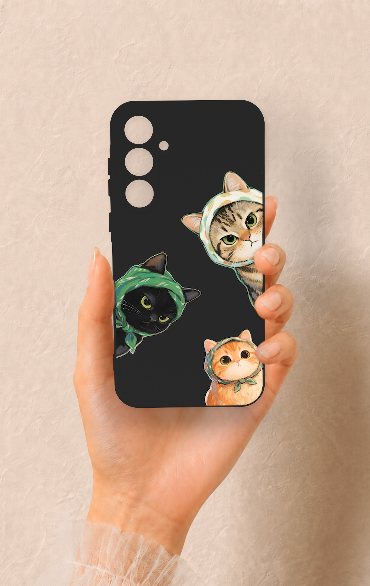 Samsung A35 Uyumlu Kedi Ekibi Desenli Silikon Kılıf