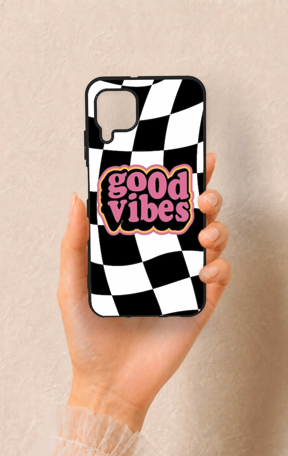 Huawei P40 Lite Uyumlu Black Good Vibes Desenli Silikon Kılıf