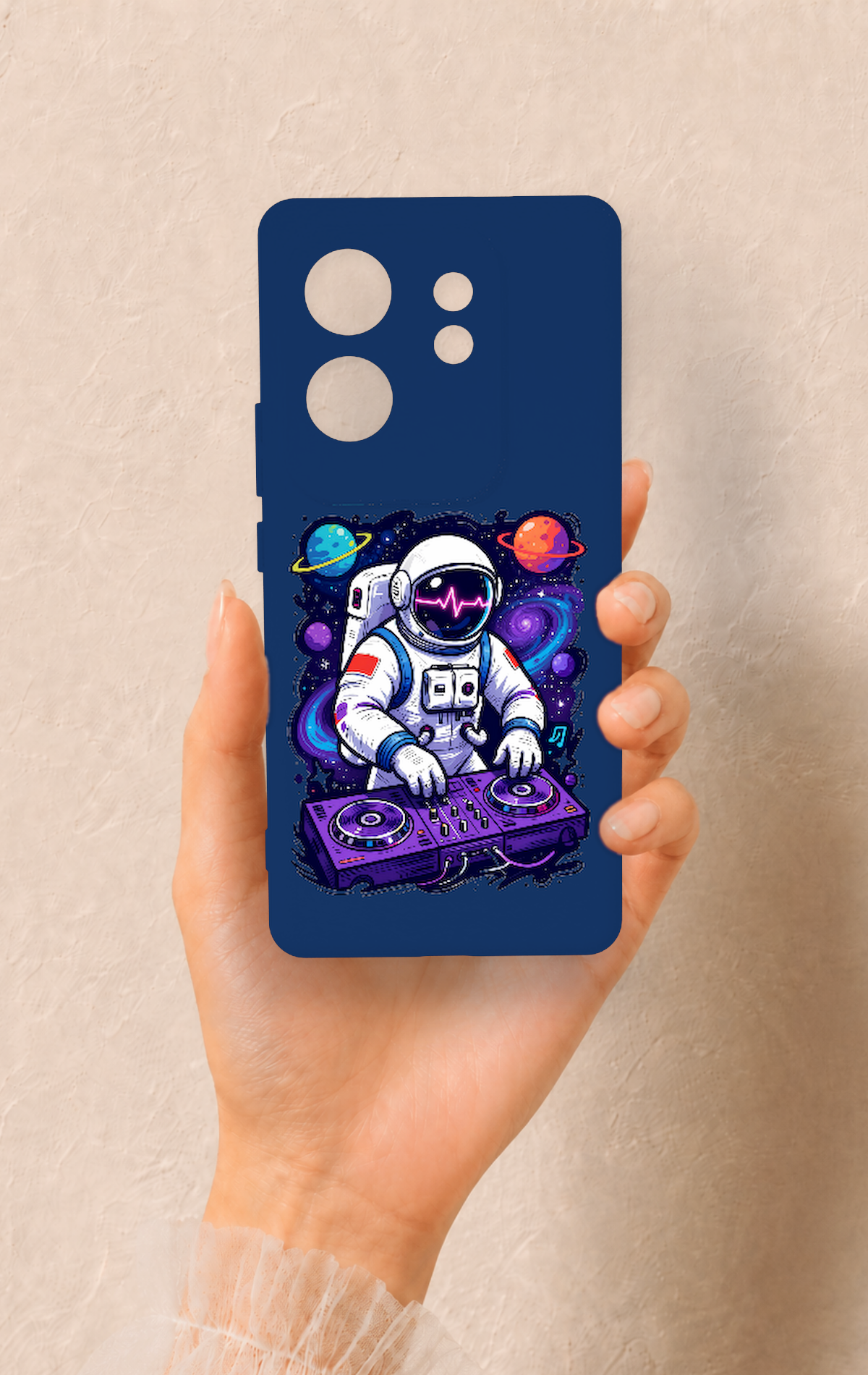 İnfinix Zero 30 Uyumlu Astronot DJ Desenli Silikon Kılıf
