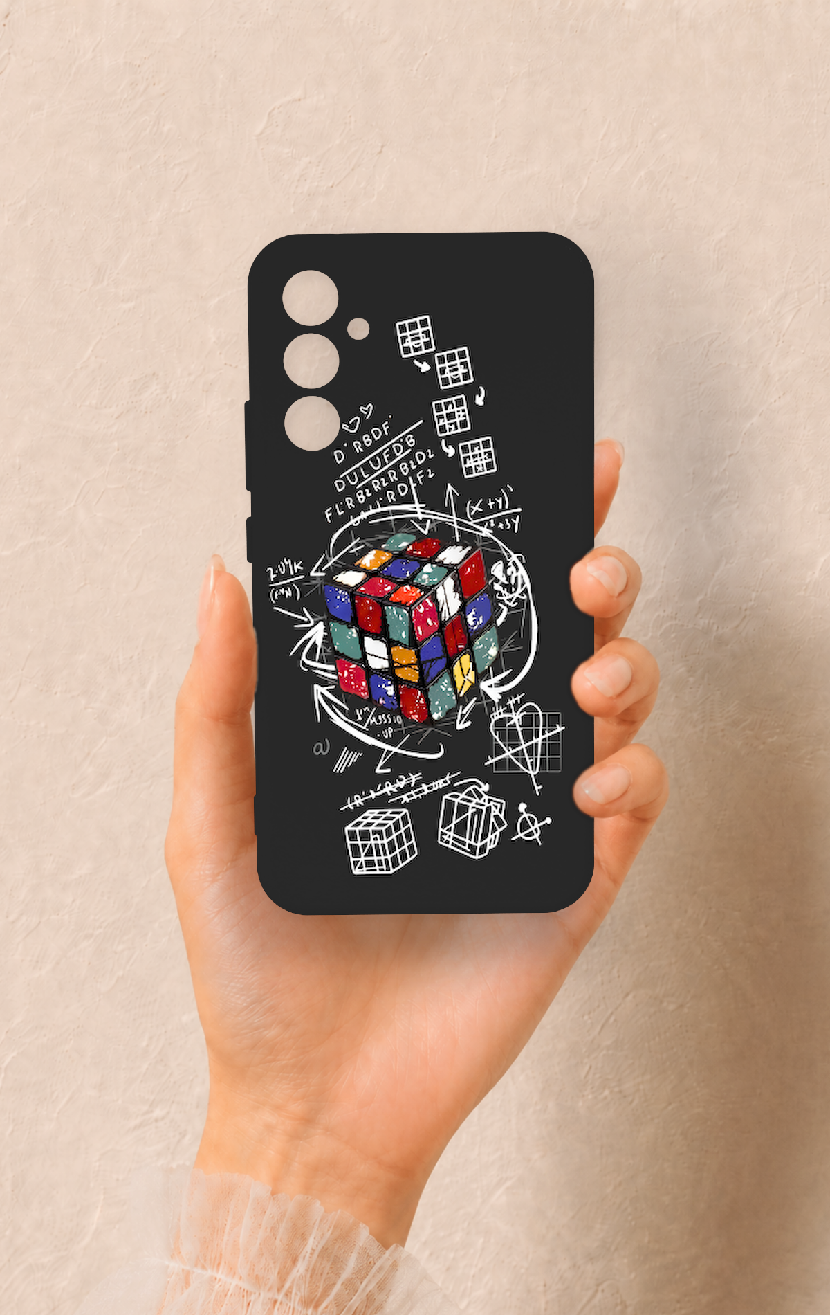 Samsung A34 Uyumlu Rubik Küb Desenli Silikon Kılıf