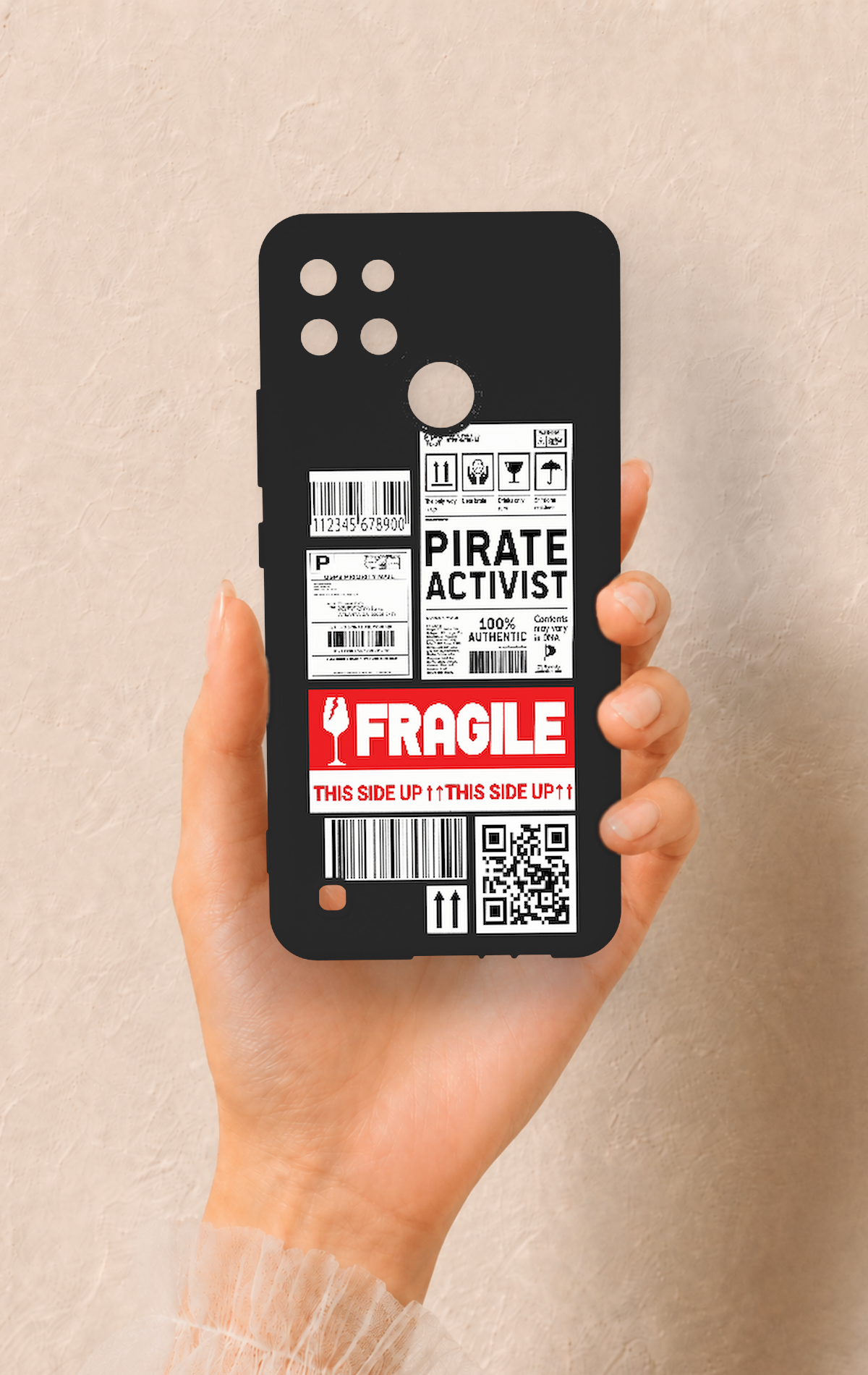 Realme C21Y Uyumlu Fragile Desenli Silikon Kılıf