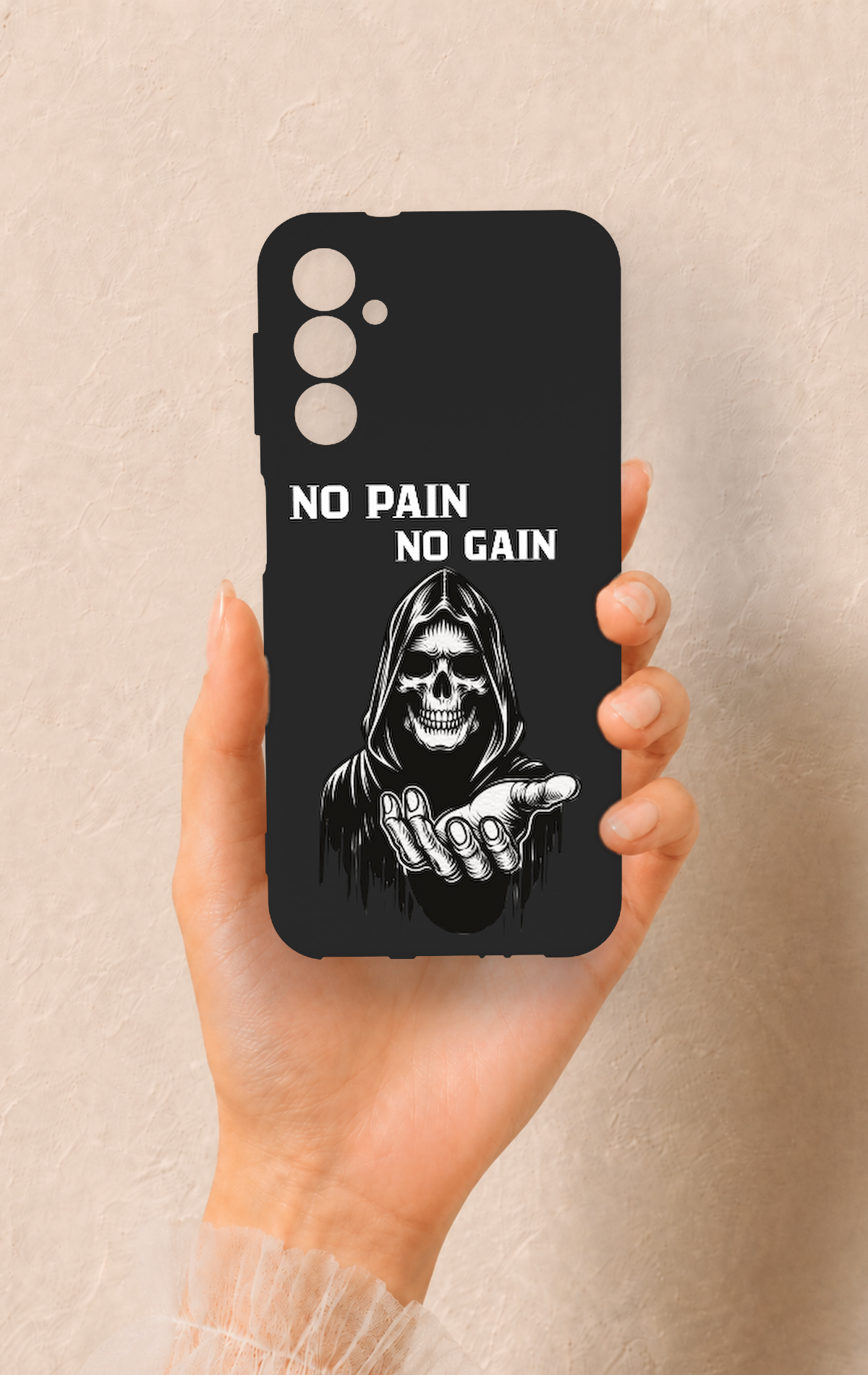 Samsung A14 Uyumlu No Pain No Gain Desenli Silikon Kılıf