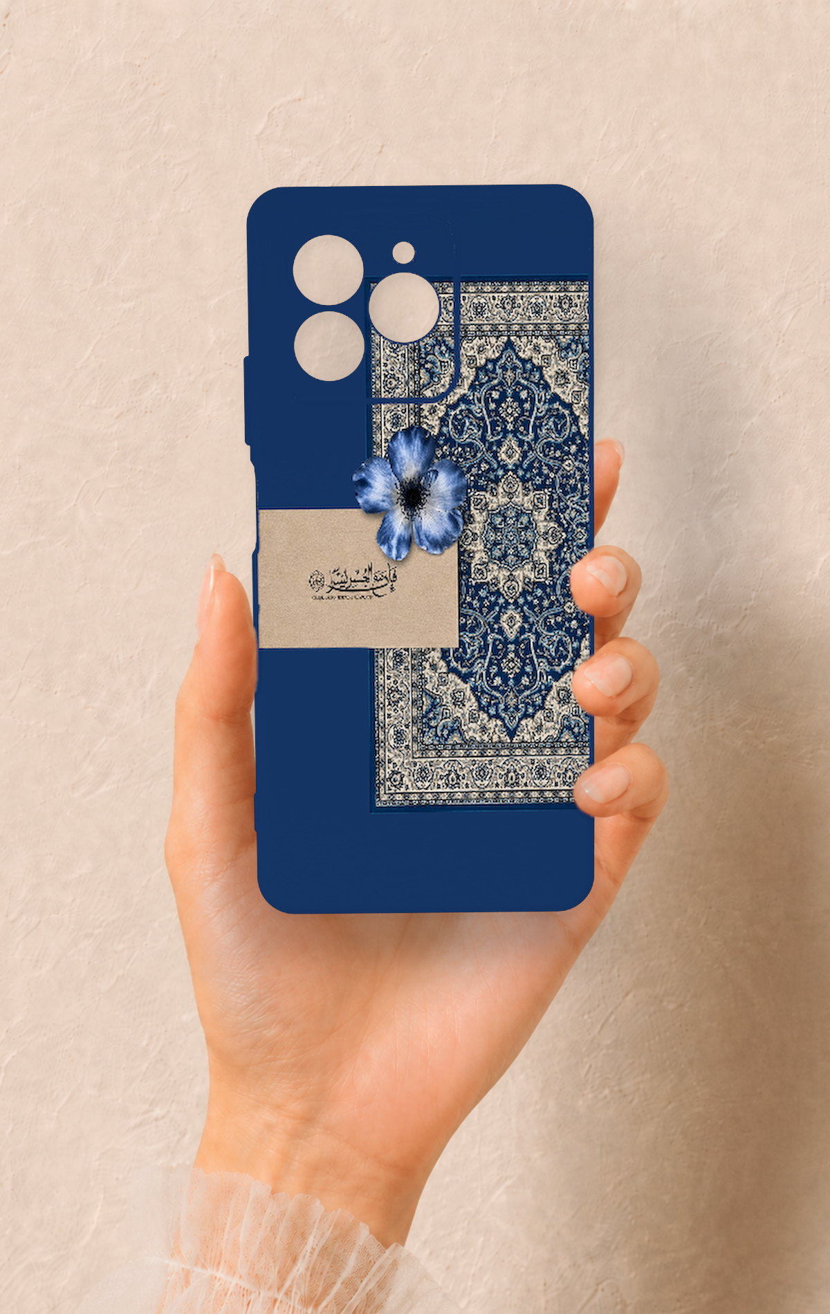 Omix X7 Uyumlu Mavi Etnik Halı Desenli Silikon Kılıf
