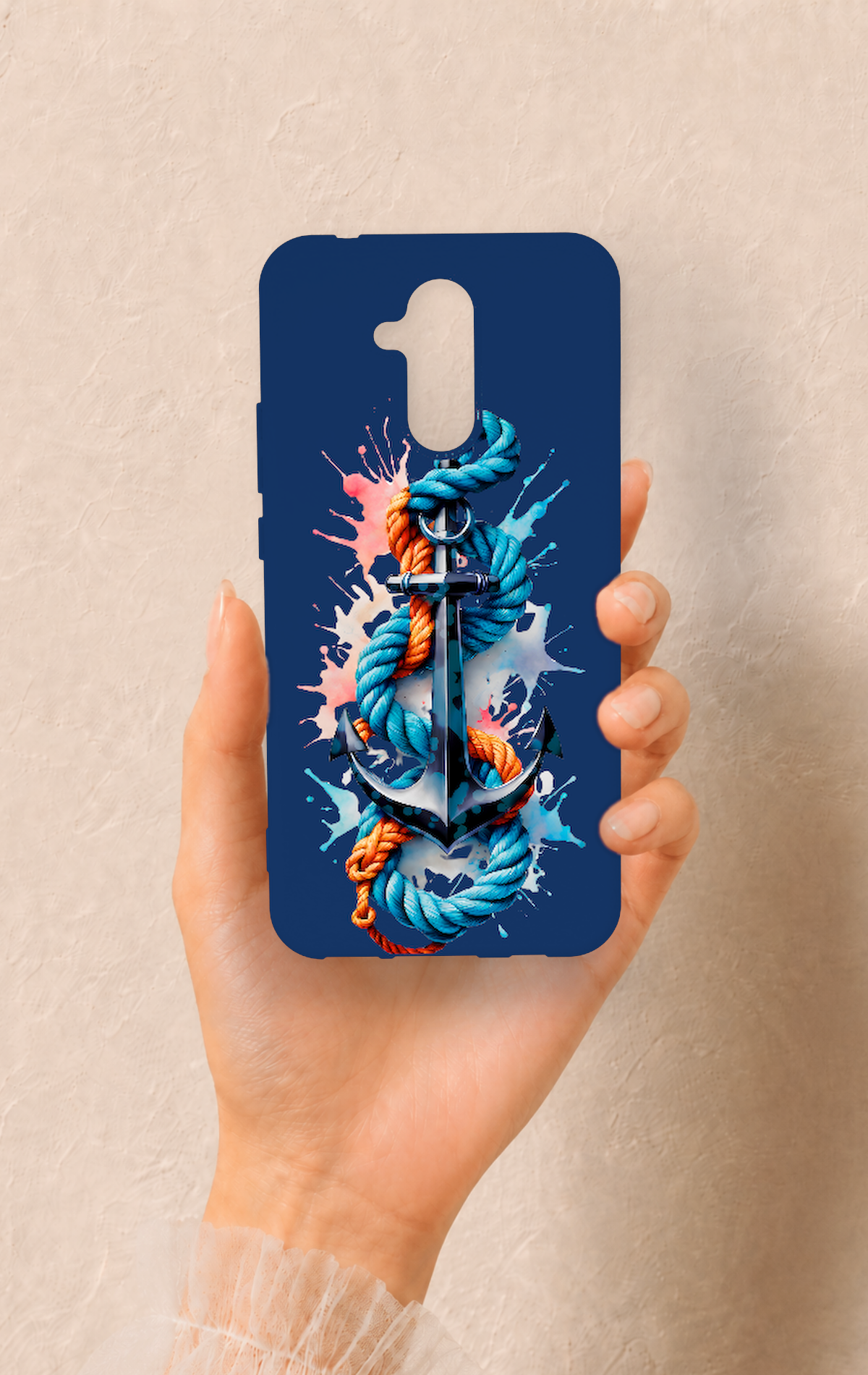 Huawei Mate 20 Lite Uyumlu Anchor Desenli Silikon Kılıf