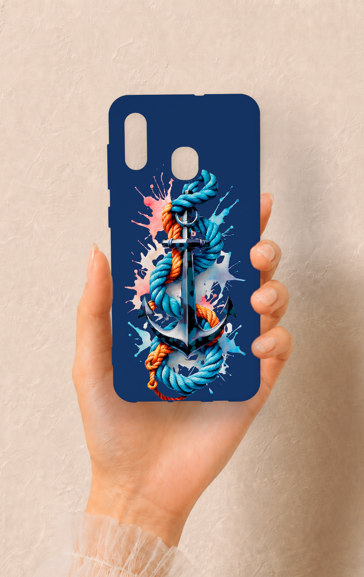 Samsung A20-A30 Uyumlu Anchor Desenli Silikon Kılıf