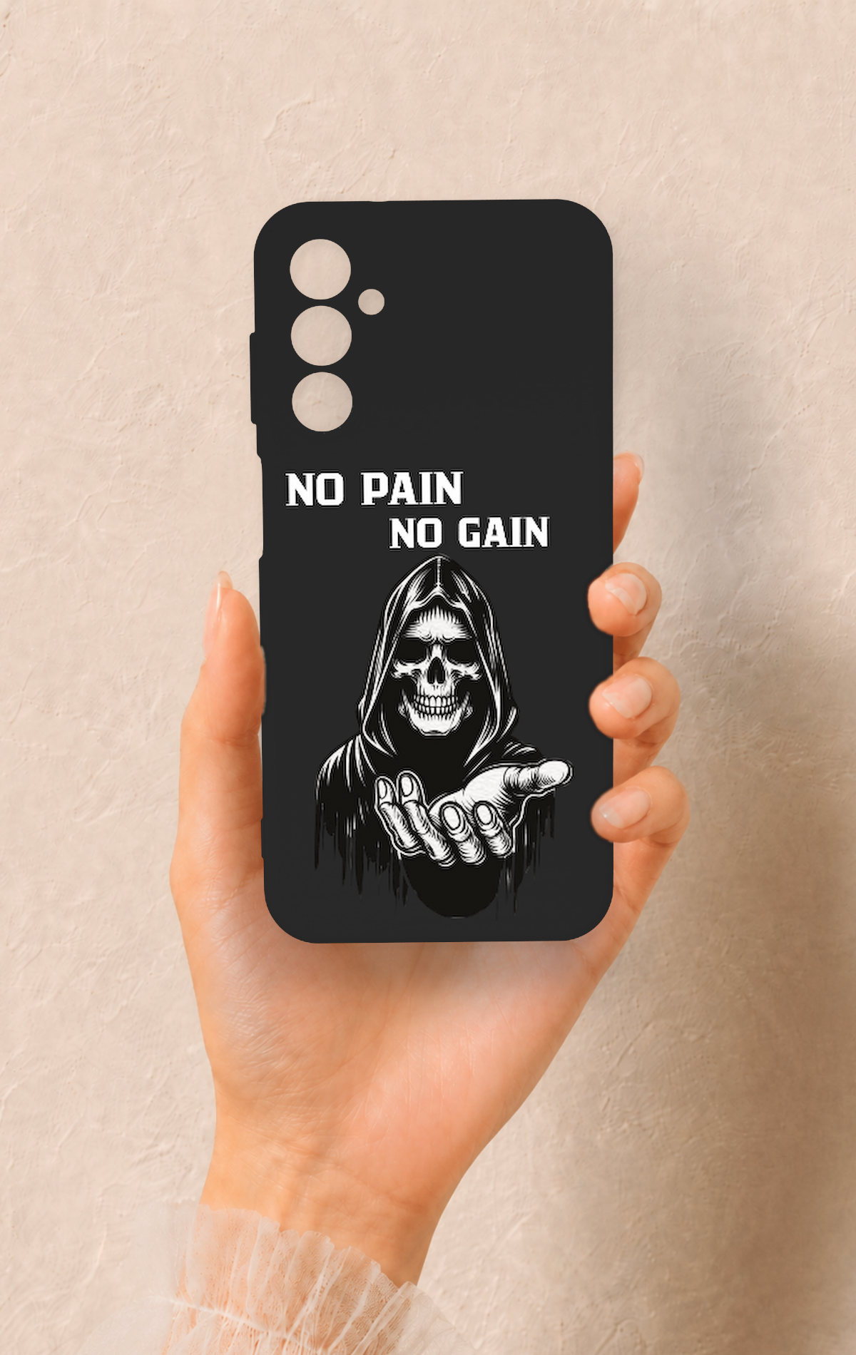 Samsung M14 Uyumlu No Pain No Gain Desenli Silikon Kılıf