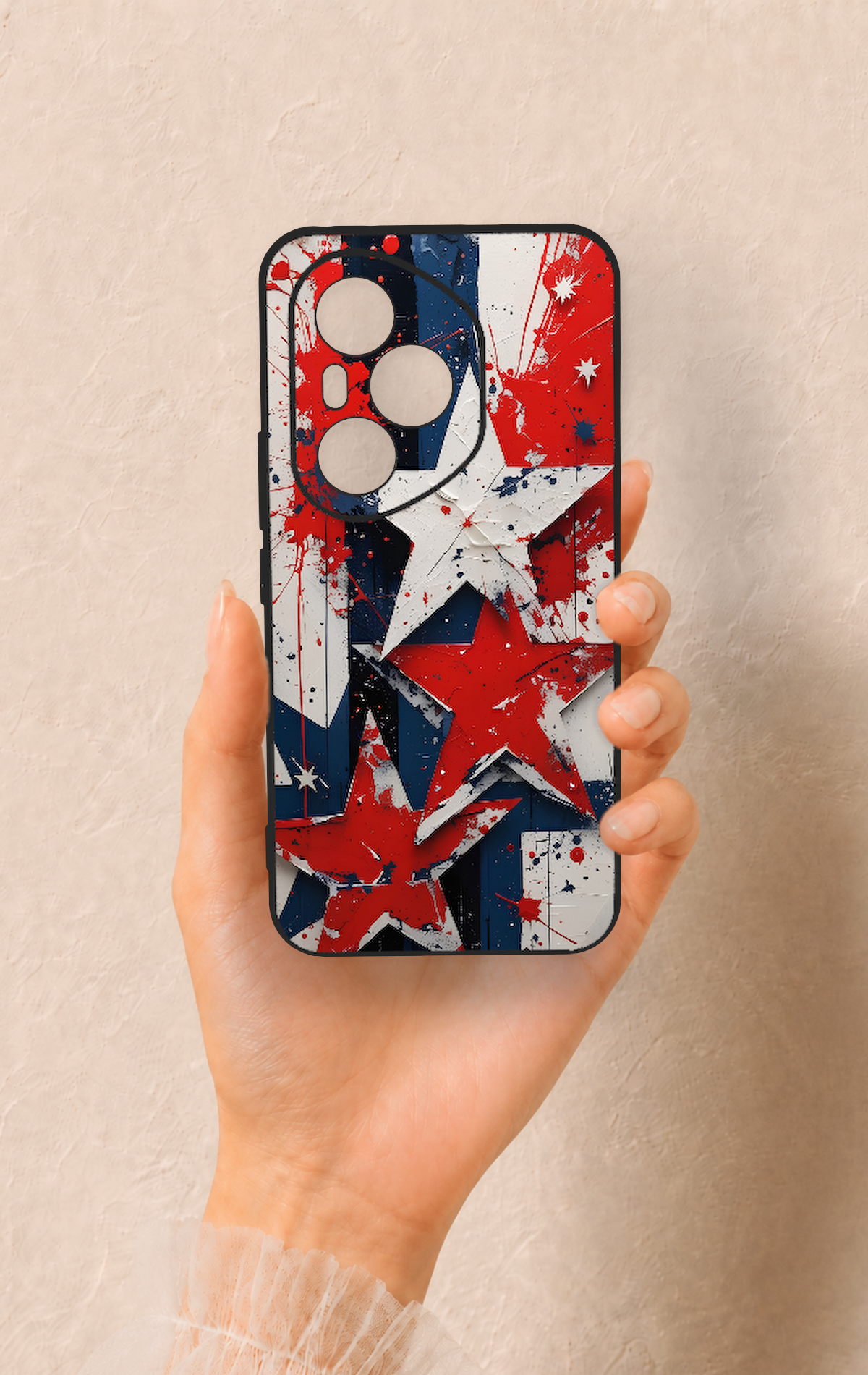 Honor 400 Pro Uyumlu Star Flag Desenli Silikon Kılıf