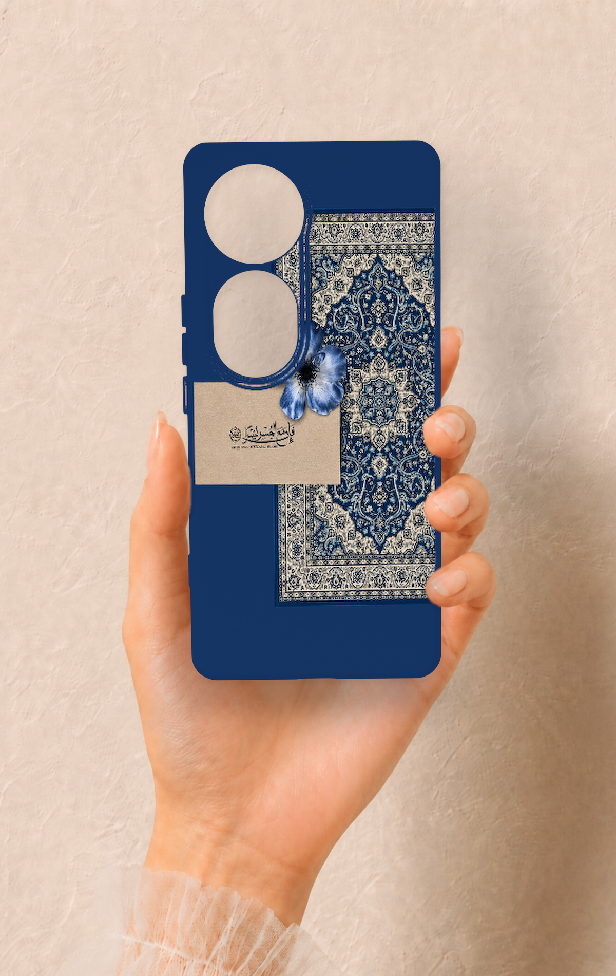 Vivo V40 Uyumlu Mavi Etnik Halı Desenli Silikon Kılıf