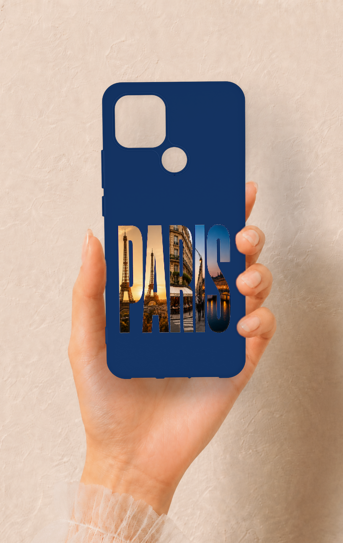 Oppo A15 Uyumlu Paris Desenli Silikon Kılıf