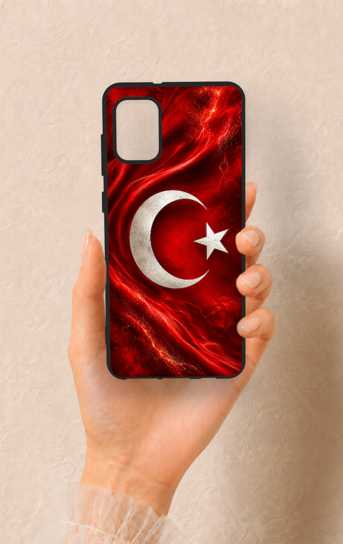 Samsung A31 Uyumlu Türk Bayrağı Desenli Silikon Kılıf