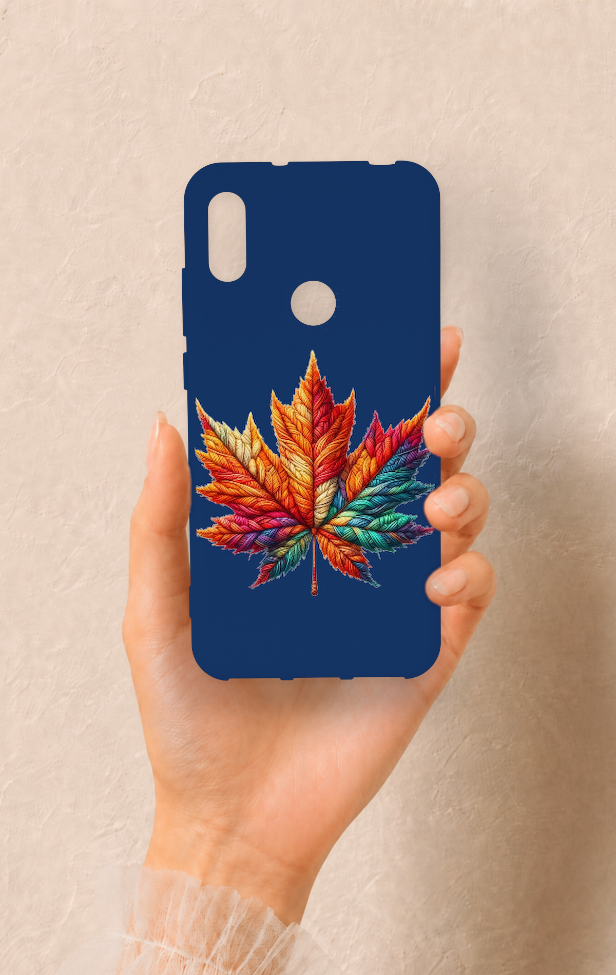Huawei Y6 2019 Uyumlu Renkli Yaprak Desenli Silikon Kılıf
