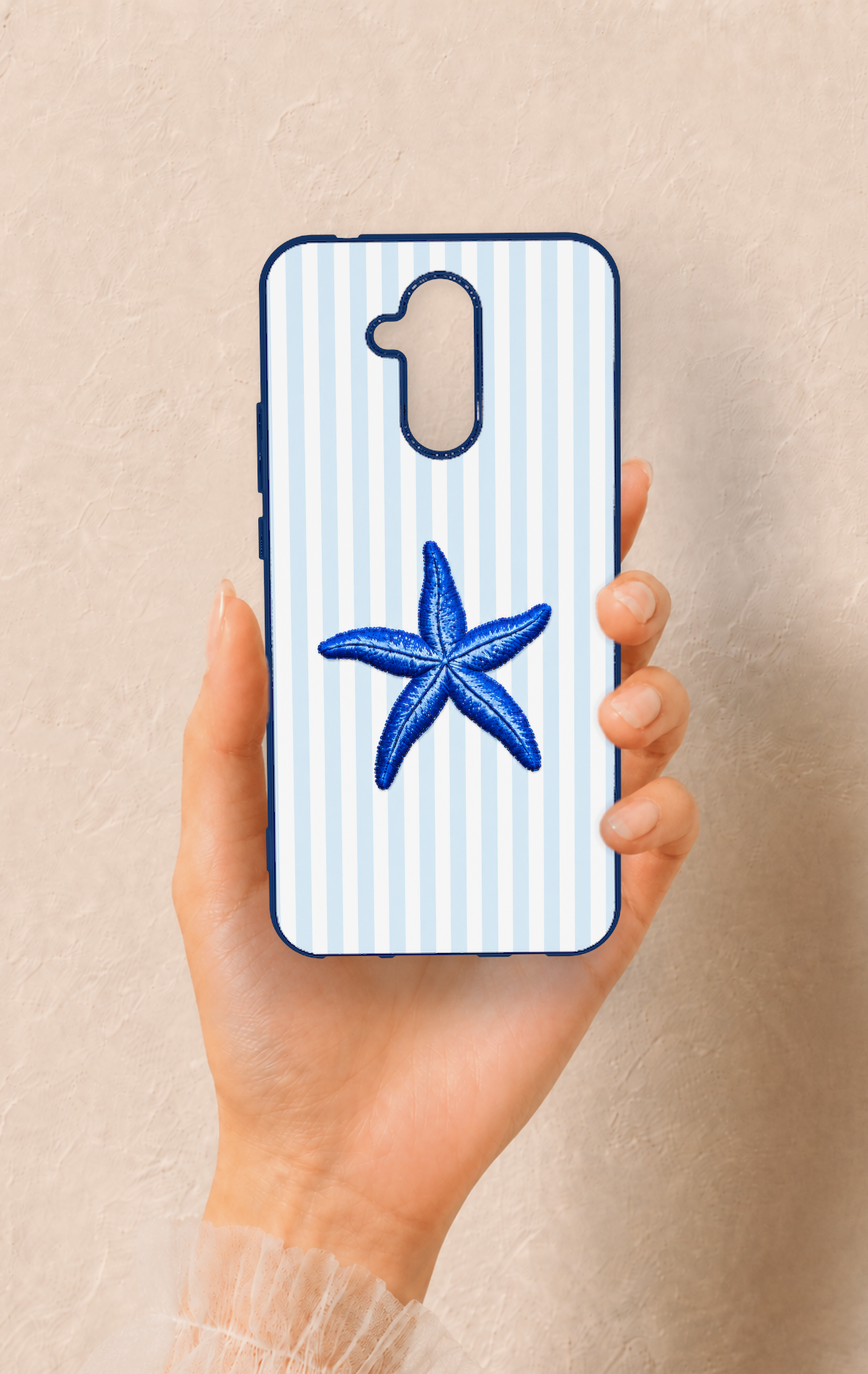 Huawei Mate 20 Lite Uyumlu Mavi Deniz Yıldızı Desenli Silikon Kılıf