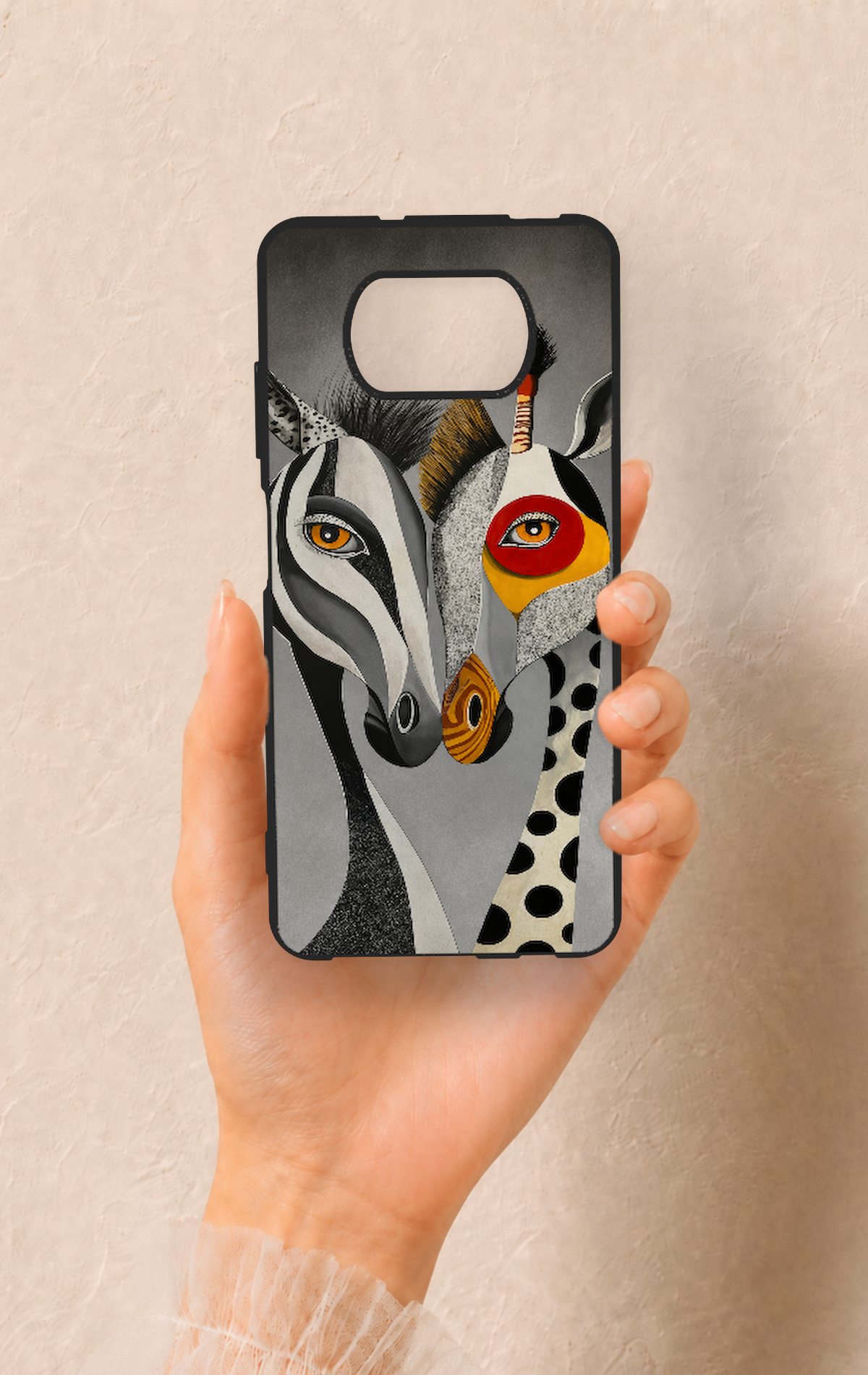 Poco X3 Uyumlu Zebra ve Zürafa Desenli Silikon Kılıf