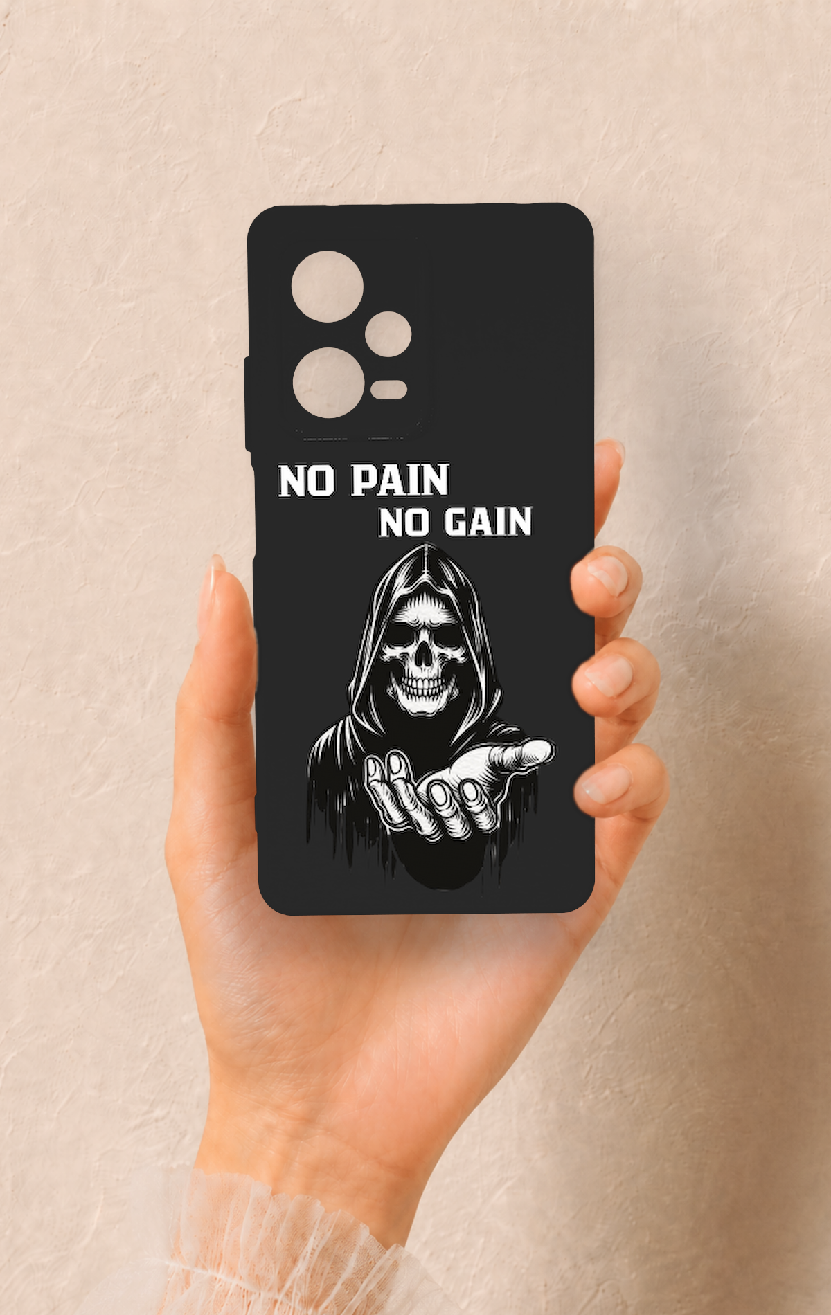Redmi Note 12 Pro 5G Uyumlu No Pain No Gain Desenli Silikon Kılıf