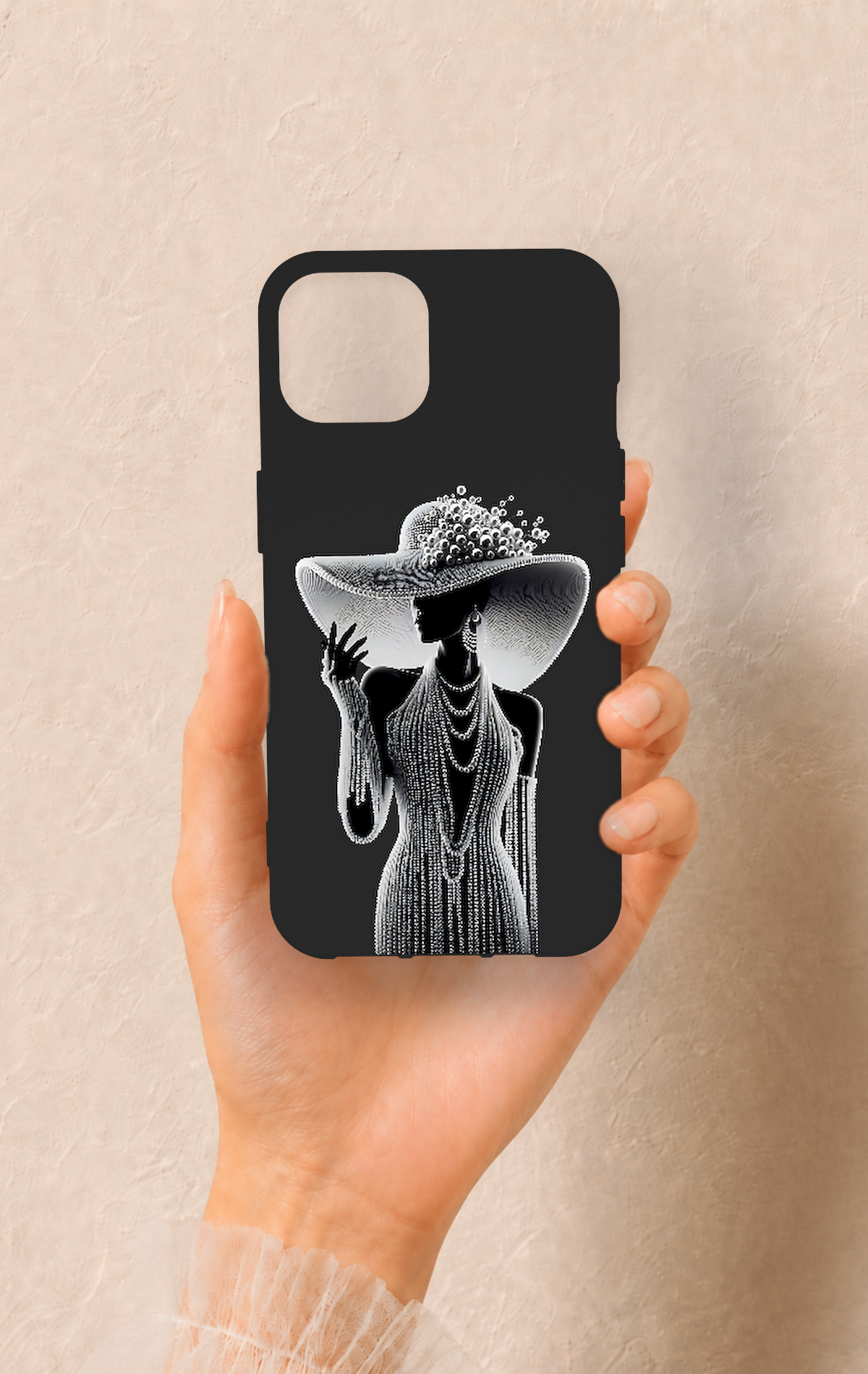 iPhone 13 Uyumlu Lady Desenli Silikon Kılıf