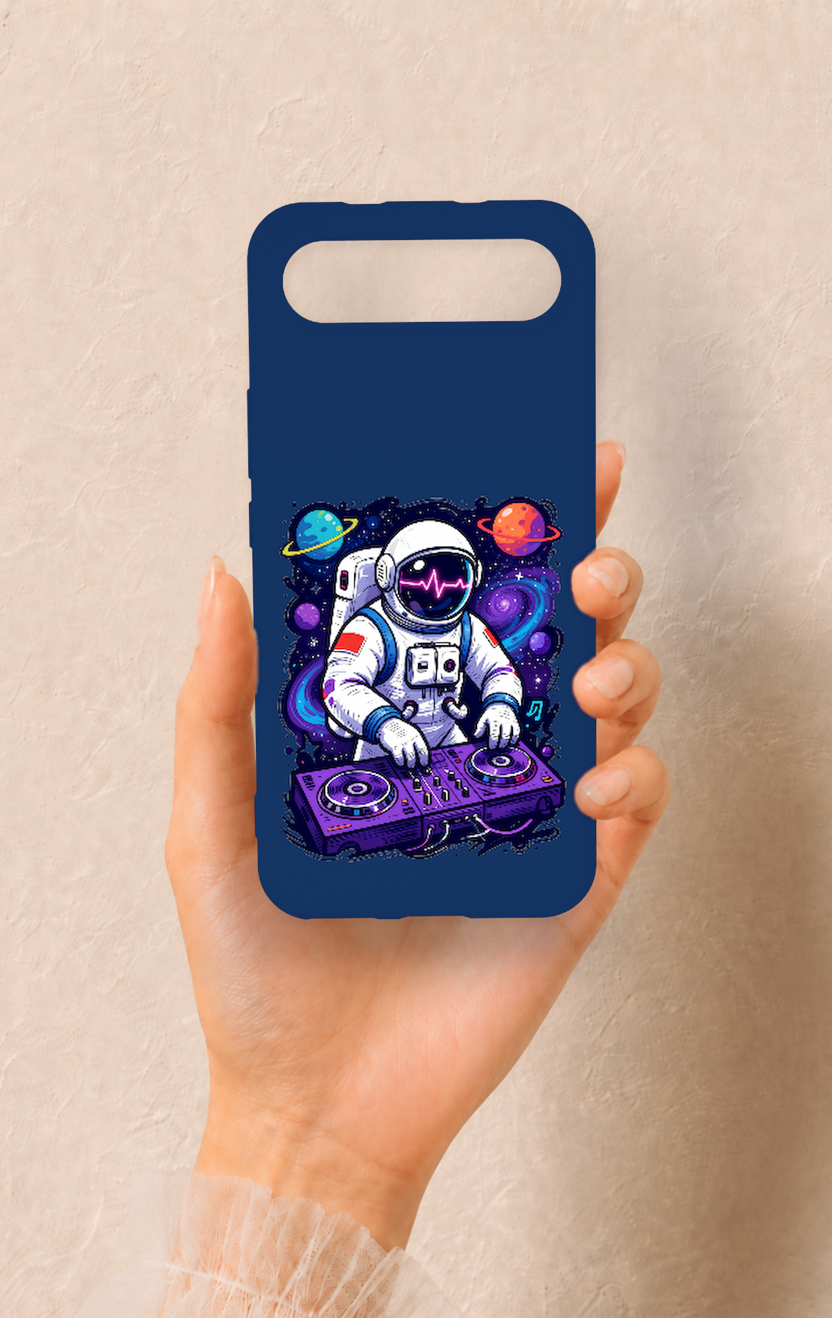 Tecno Spark Slim Uyumlu Astronot DJ Desenli Silikon Kılıf