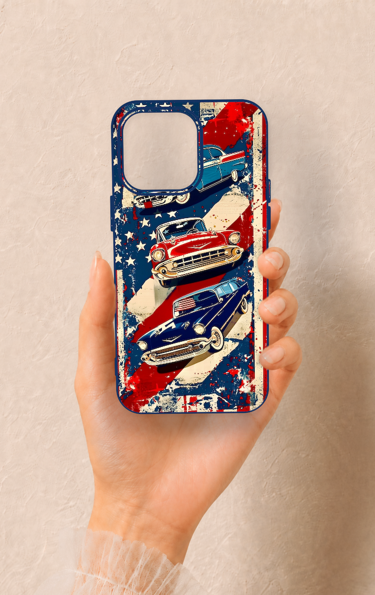 iPhone 15 Pro Max Uyumlu Amerikan Chevrolet Desenli Silikon Kılıf