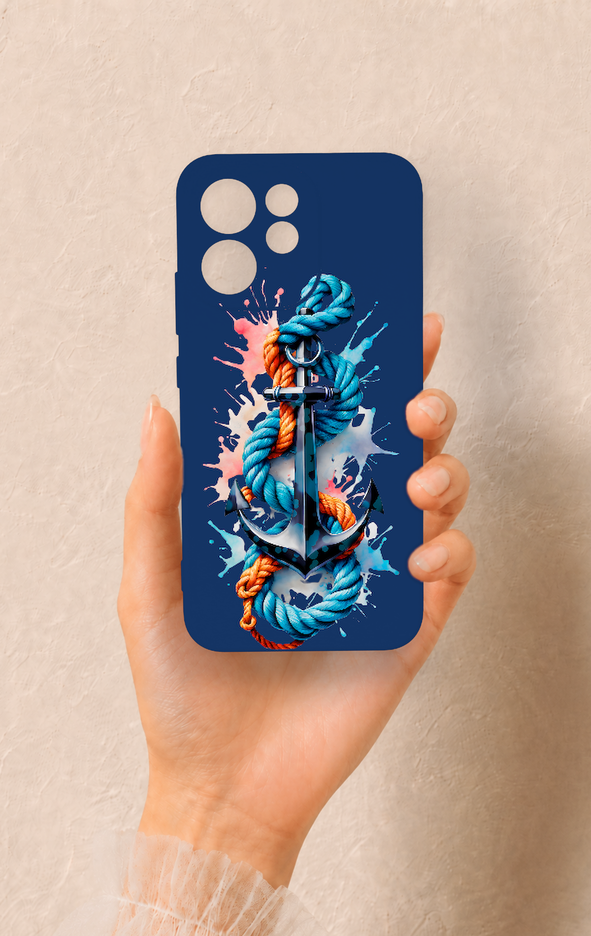 Oppo Reno 15F Uyumlu Anchor Desenli Silikon Kılıf