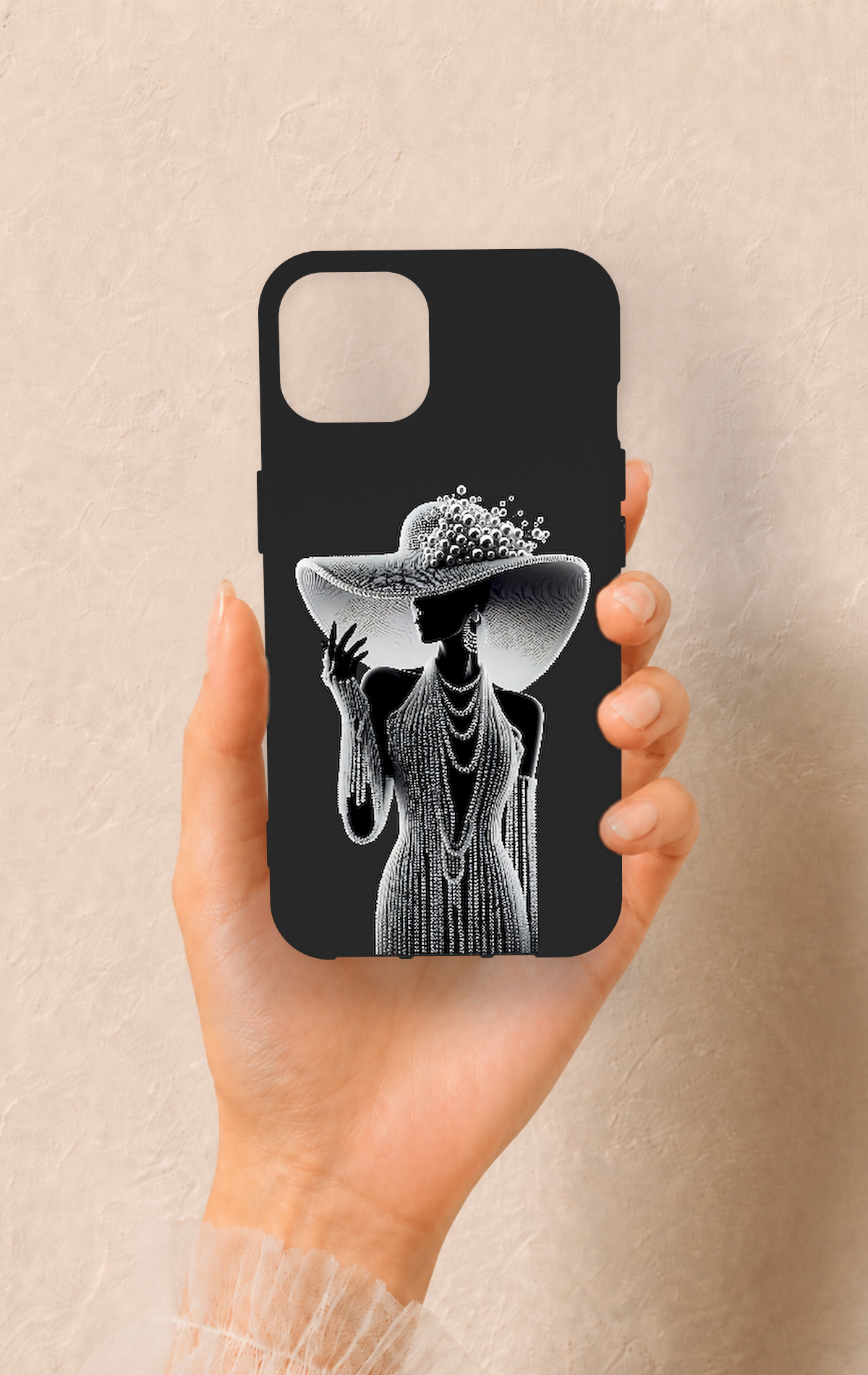 iPhone 14 Uyumlu Lady Desenli Silikon Kılıf