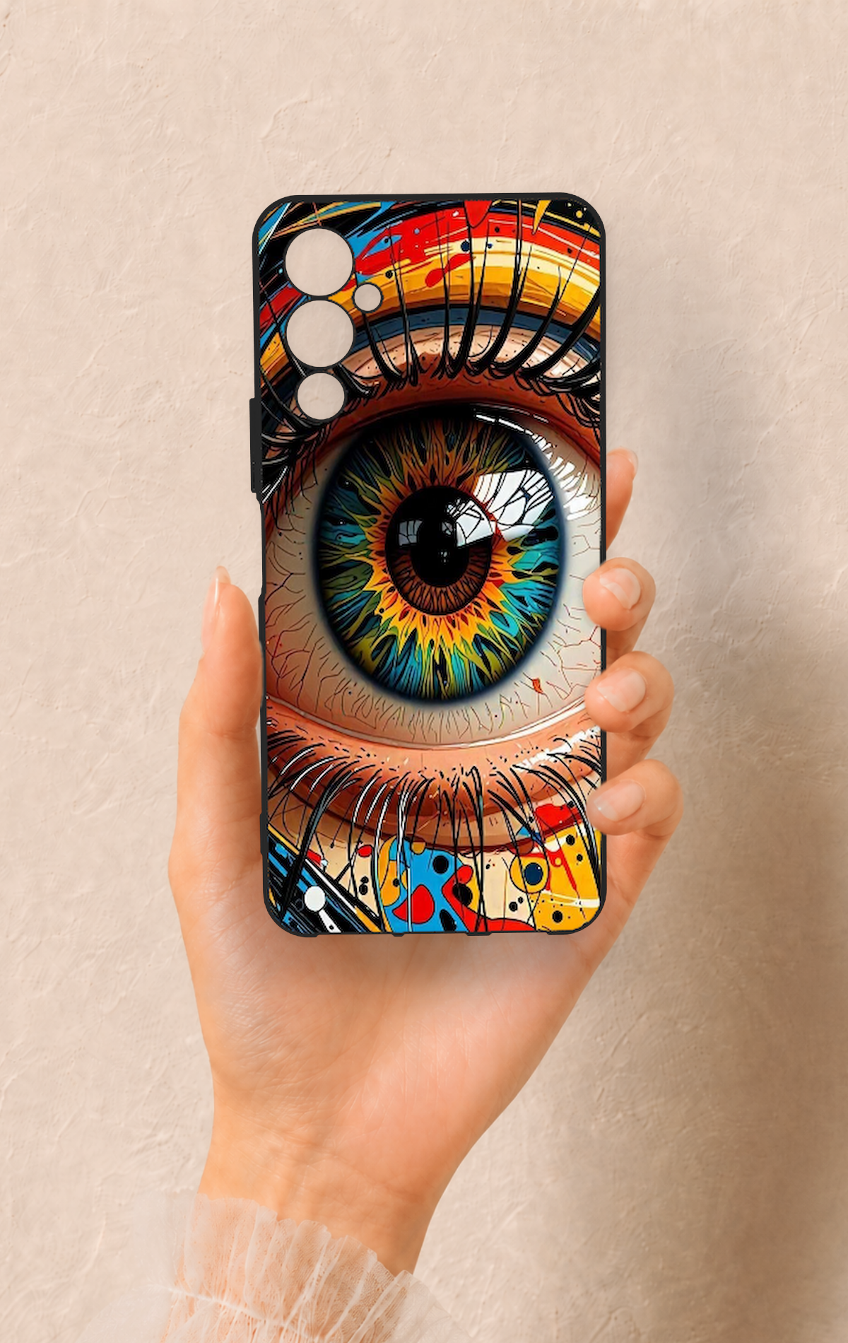 Tecno Pova Neo 4 Uyumlu Renkli Göz Bebeği Desenli Silikon Kılıf
