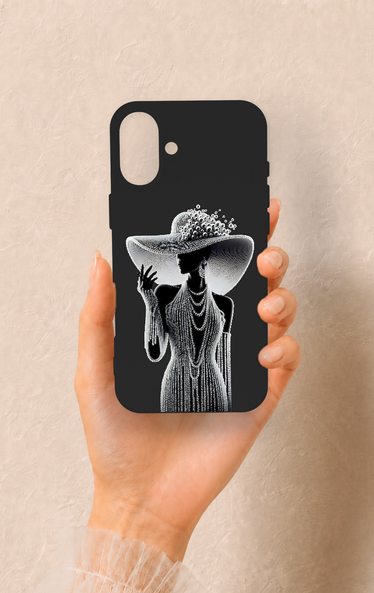 iPhone 16 Plus Uyumlu Lady Desenli Silikon Kılıf